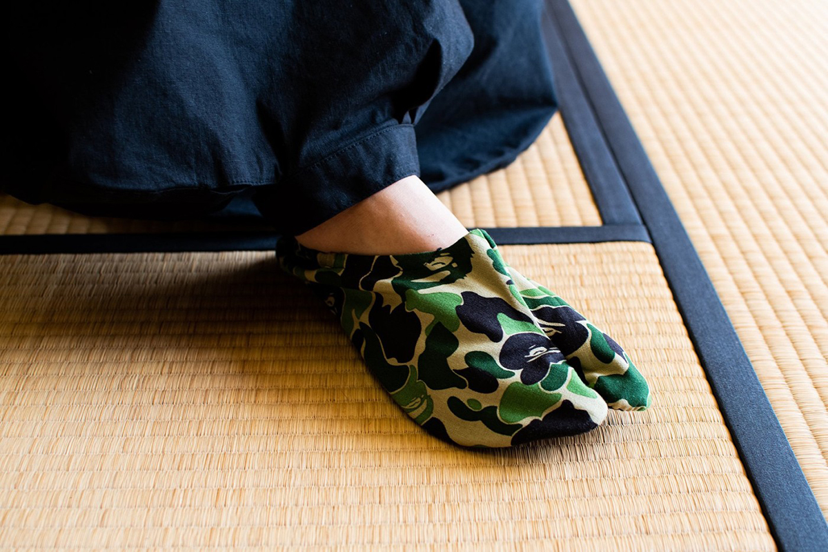 BAPE ABC Camo Japanese socks green