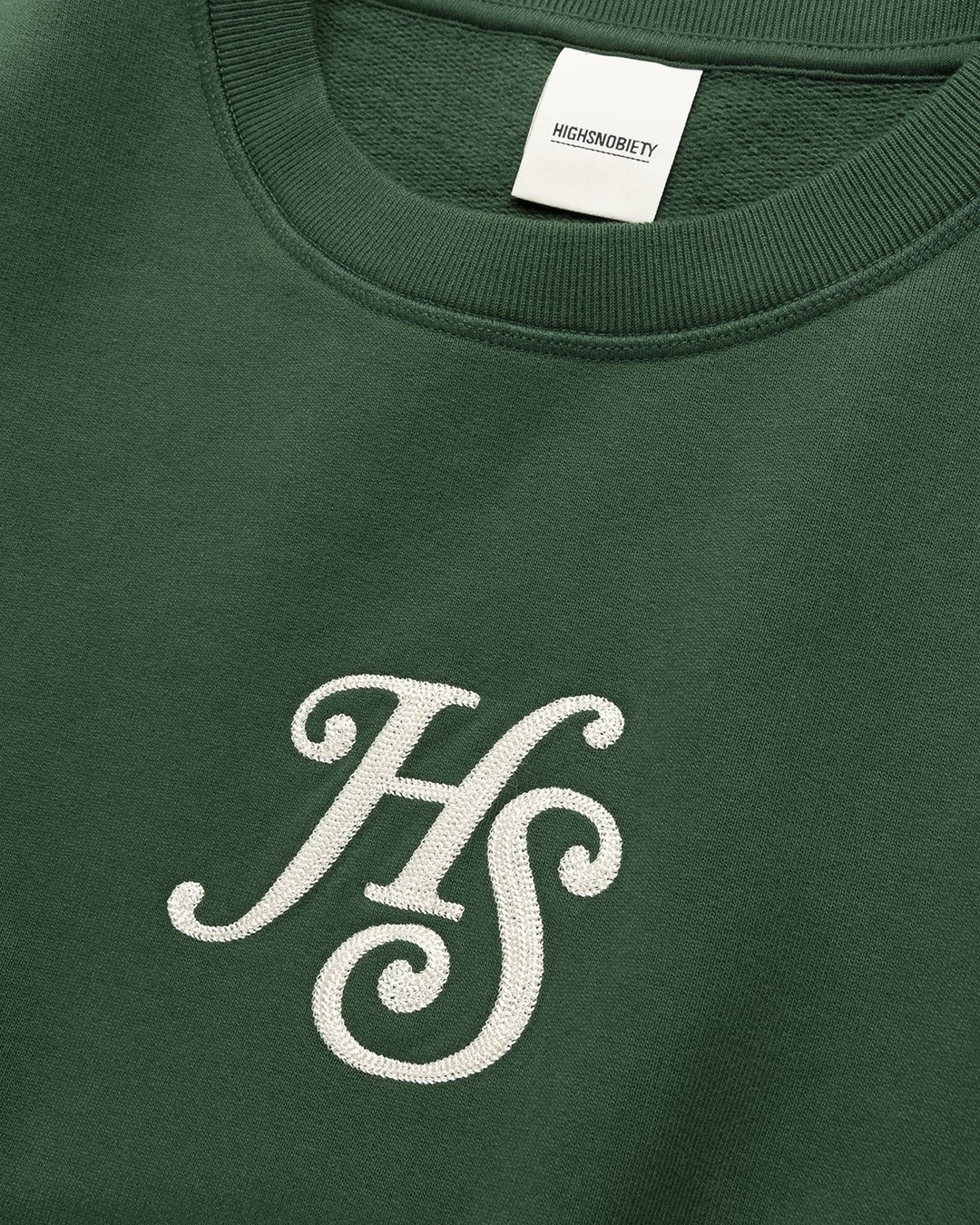Highsnobiety – Logo Fleece Staples Crew Campus Green - Sweats - Green - Image 3