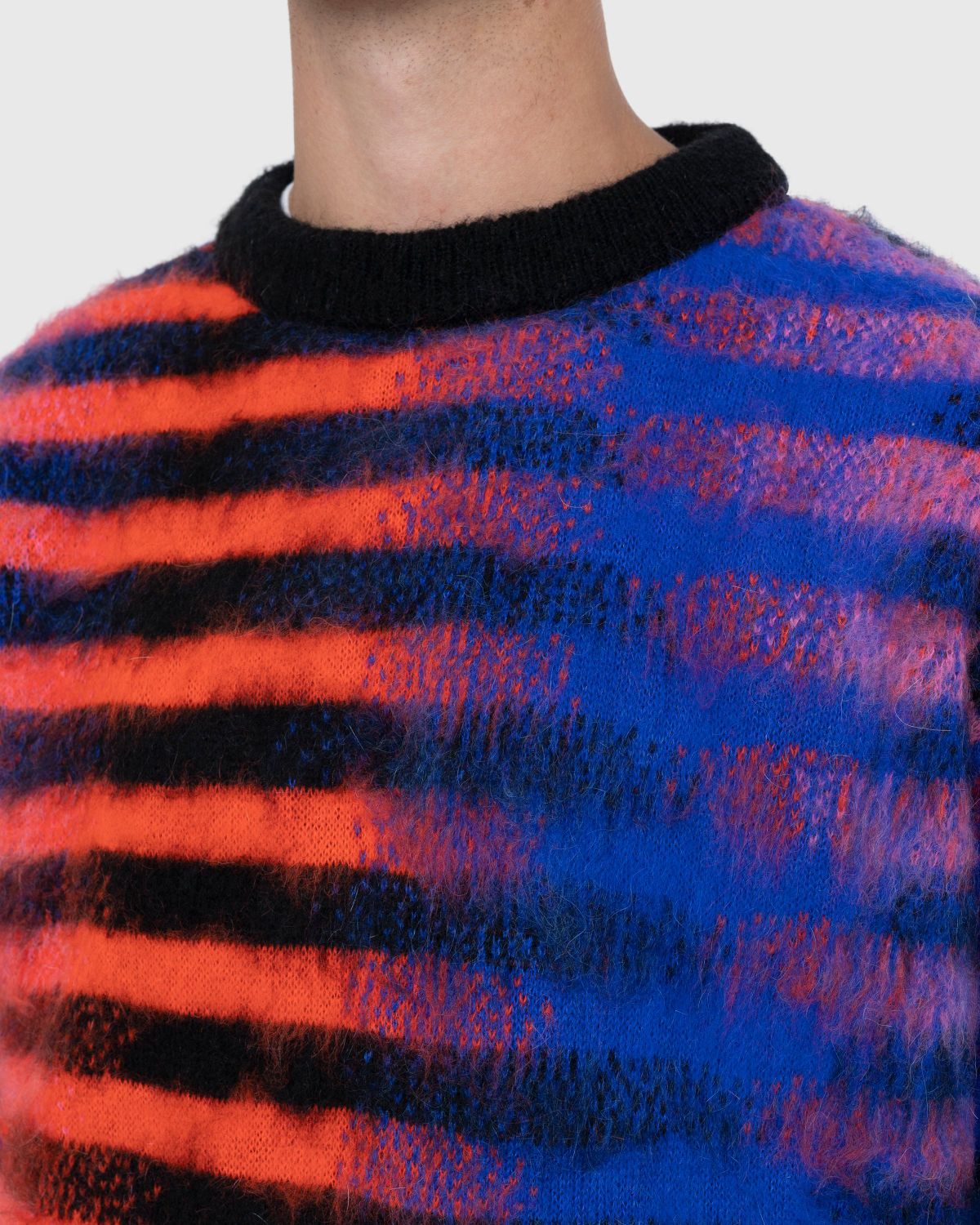 AGR – Striped Mohair Crewneck Sweater Red/Blue - Crewnecks - Multi - Image 5