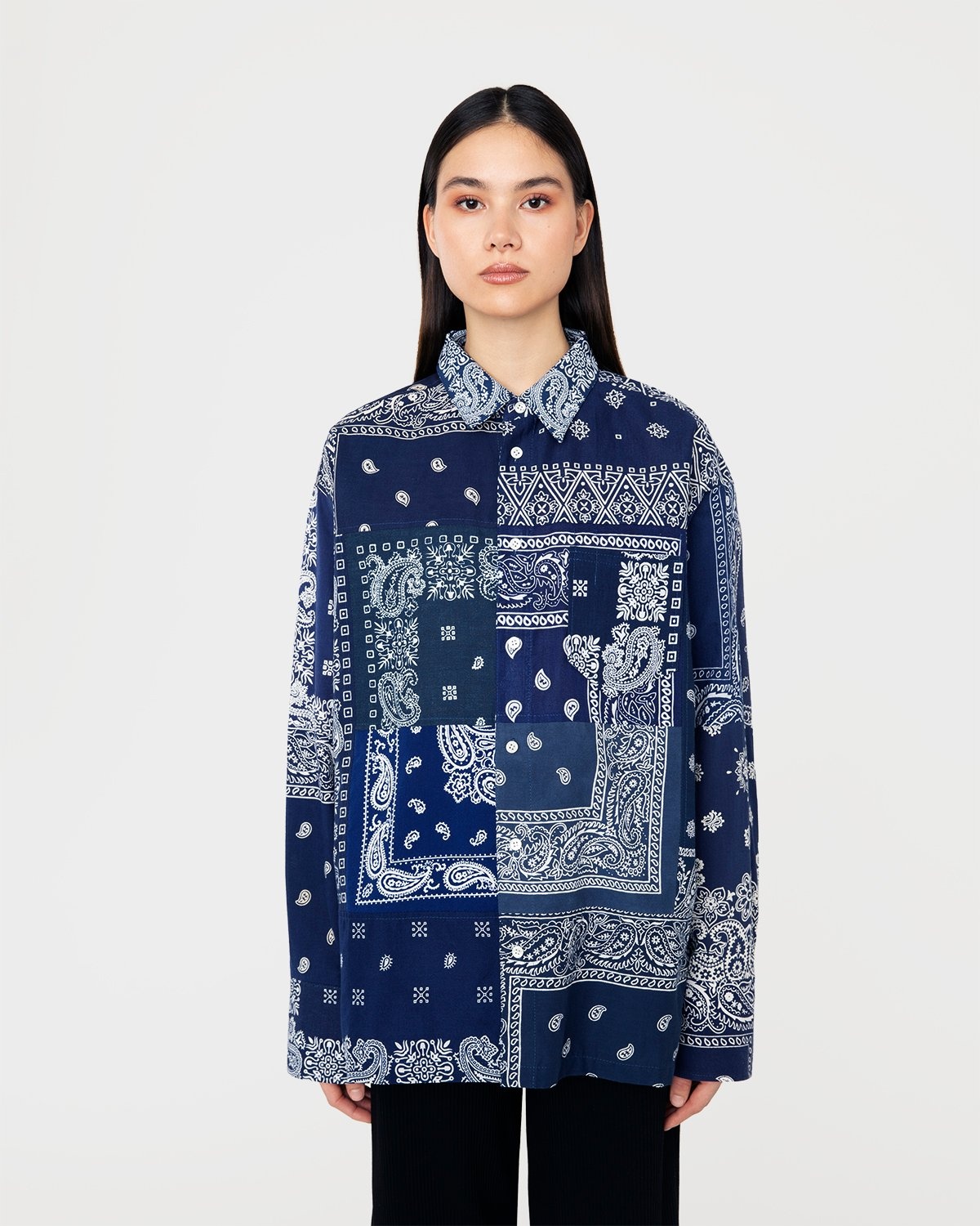 Miyagihidetaka – Bandana Shirt Navy - Shirts - Blue - Image 5