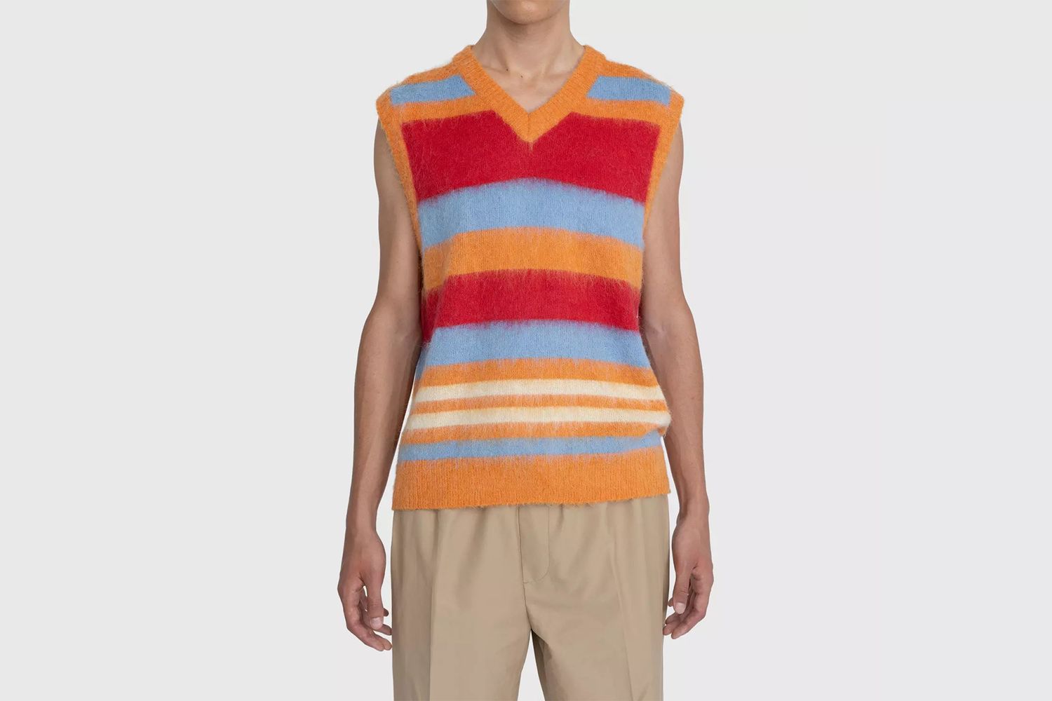 Striped V-Neck Sweater Vest