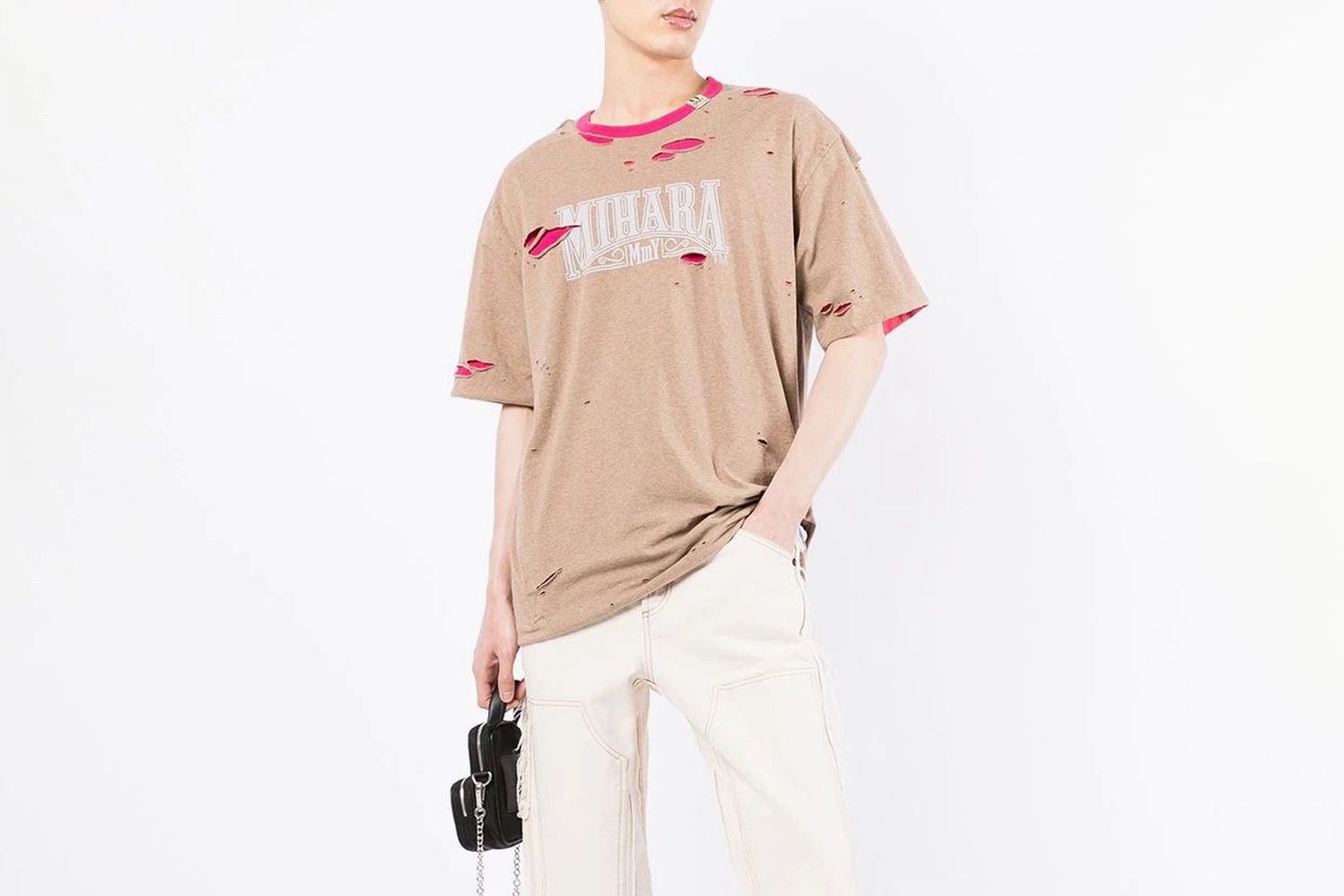 Distressed Logo-Print T-Shirt