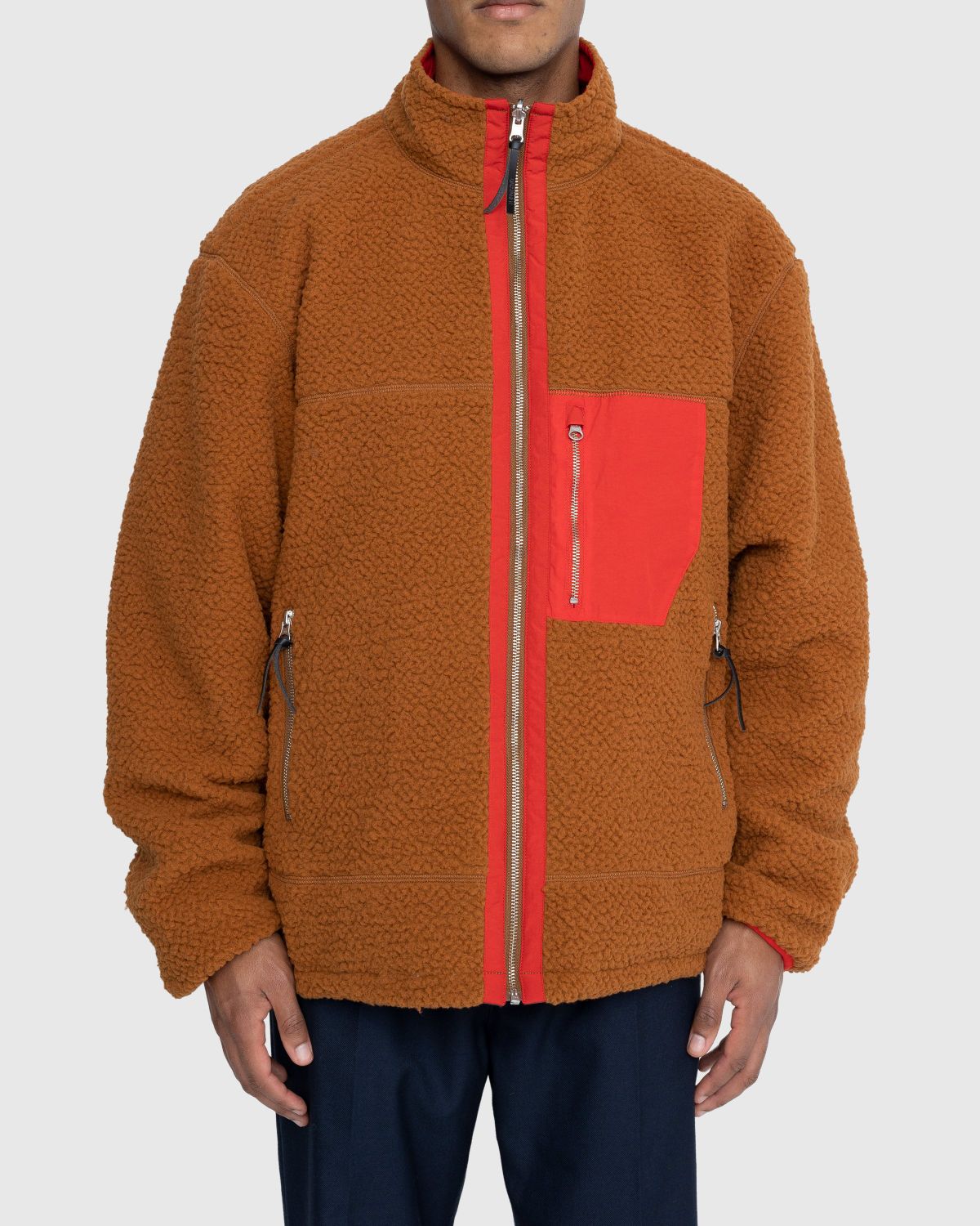 Highsnobiety – Reversible Polar Fleece Zip Jacket Chili Red/ Dark Brown - Outerwear - Brown - Image 2