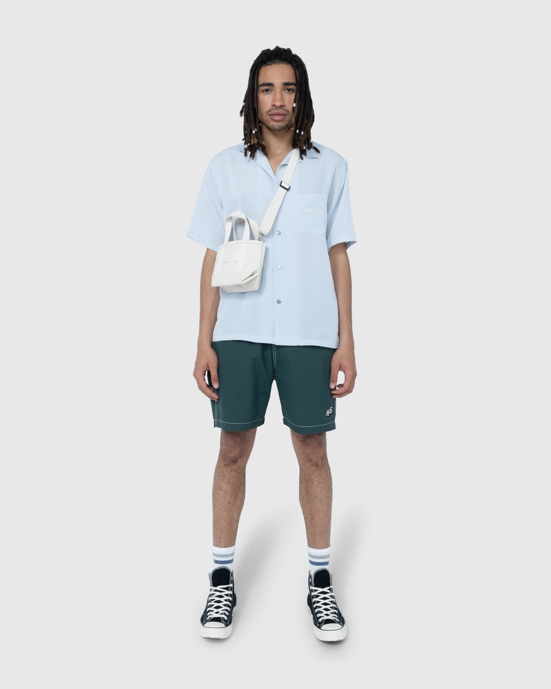 Highsnobiety – Rayon Short-Sleeve Shirt Sky Blue Cream