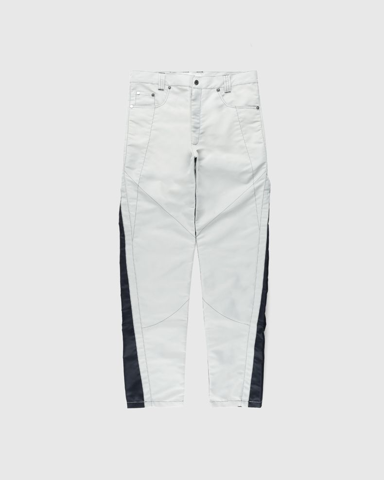 Biker Trousers With Exposed Zips Black Grey