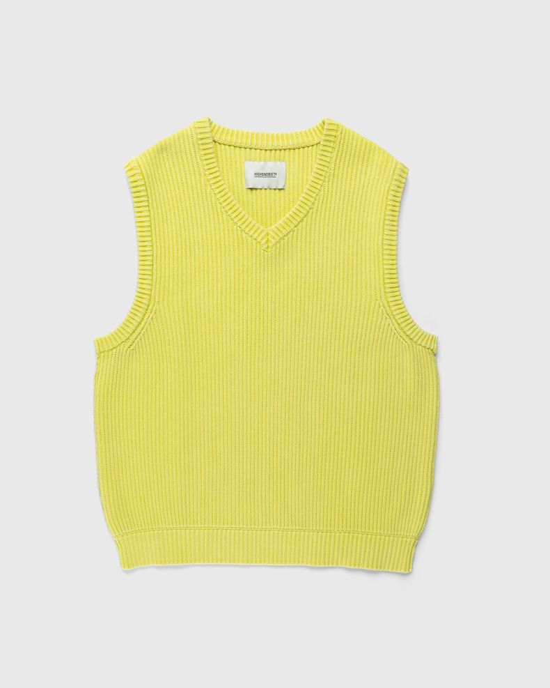 Highsnobiety – Pigment Dyed Loose Knit Sweater Vest Yellow