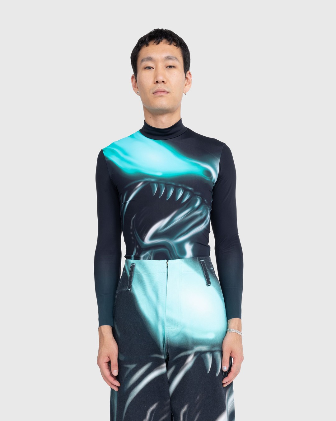Gerrit Jacob – Printed Jeans Teal/Aqua - Pants - Green - Image 4