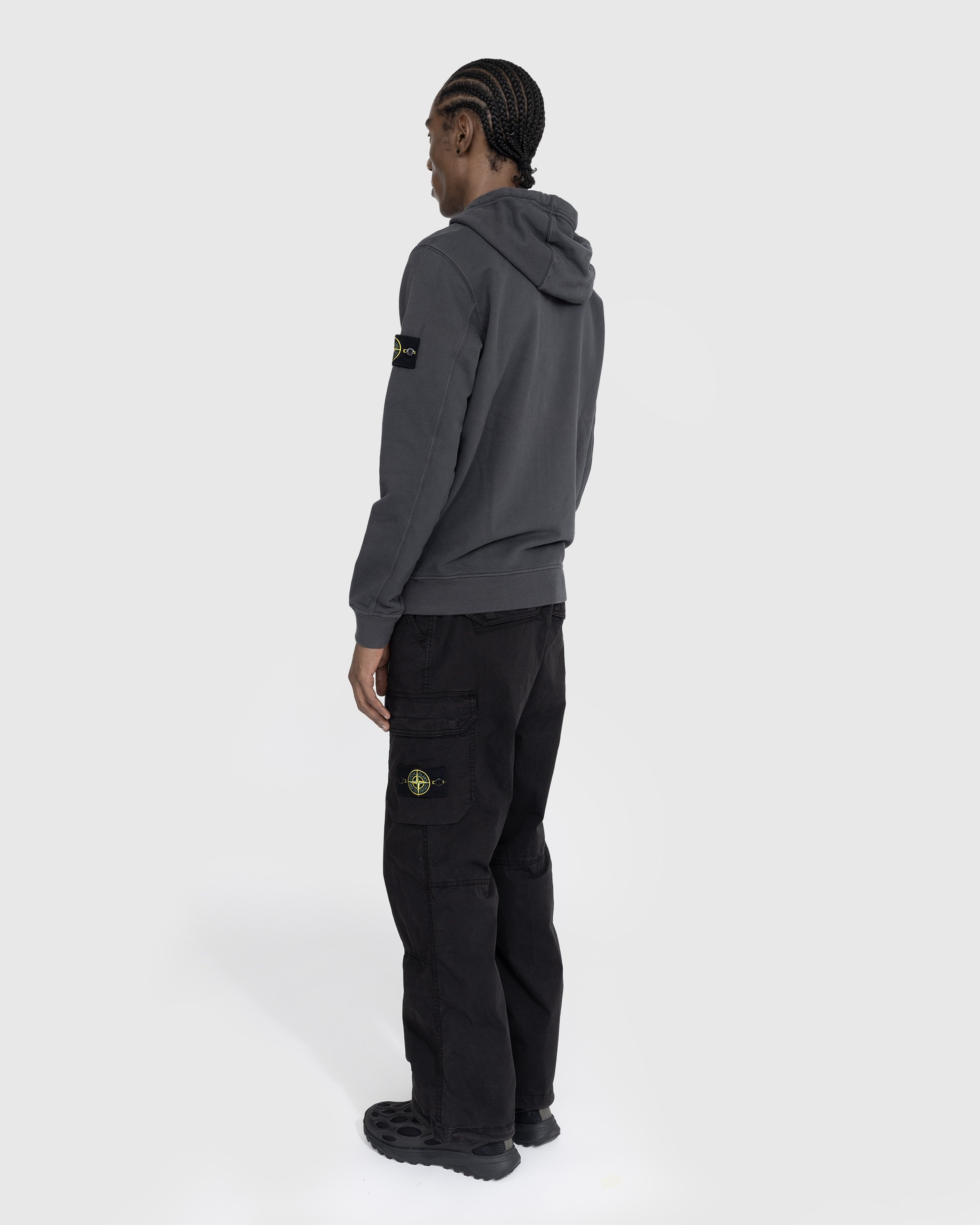 Stone Island – Logo Patch Hooded Jacket Lead Grey - Knitwear - Grey - Image 3