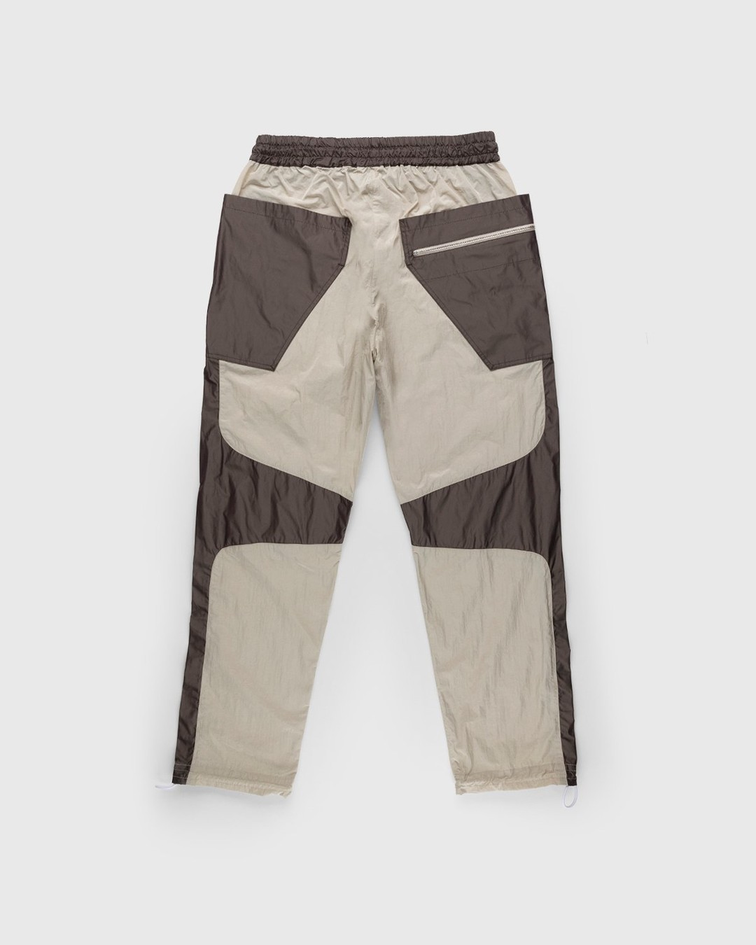 Arnar Mar Jonsson – Contrast Panelled Track Trouser Beige Chocolate - Pants - Brown - Image 2