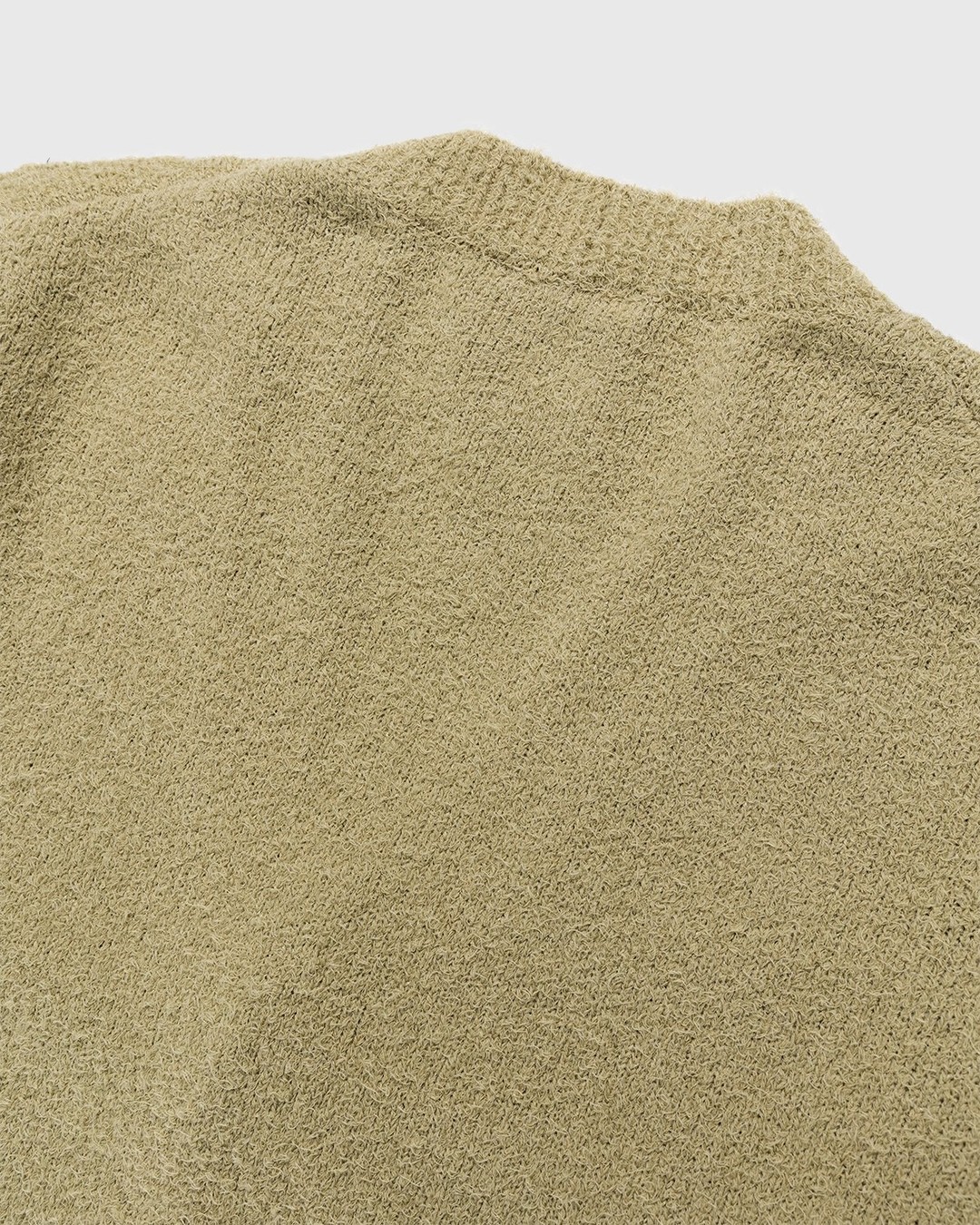 Auralee – Cotton Linen Shaggy Knit Cardigan Light Green - Knitwear - Green - Image 5