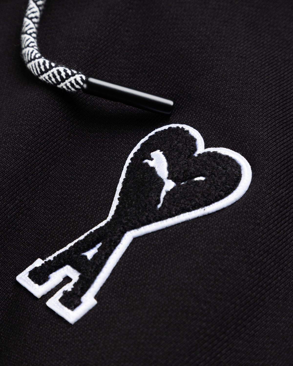 Puma x AMI – Chenille Logo Hoodie Black - Sweats - Black - Image 4