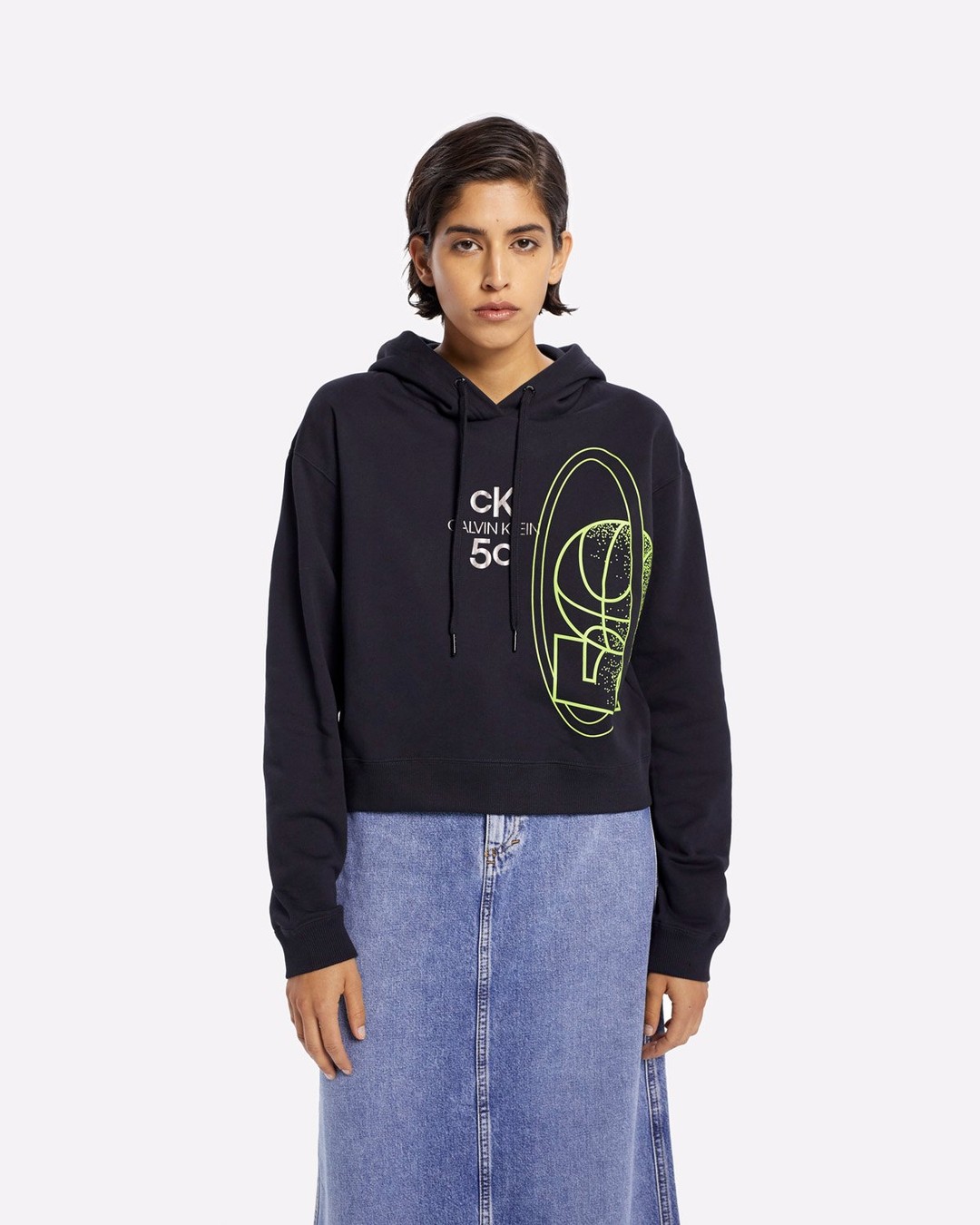 Calvin Klein x Highsnobiety – CK50 Women's cropped Hoody - Sweats - Black - Image 5