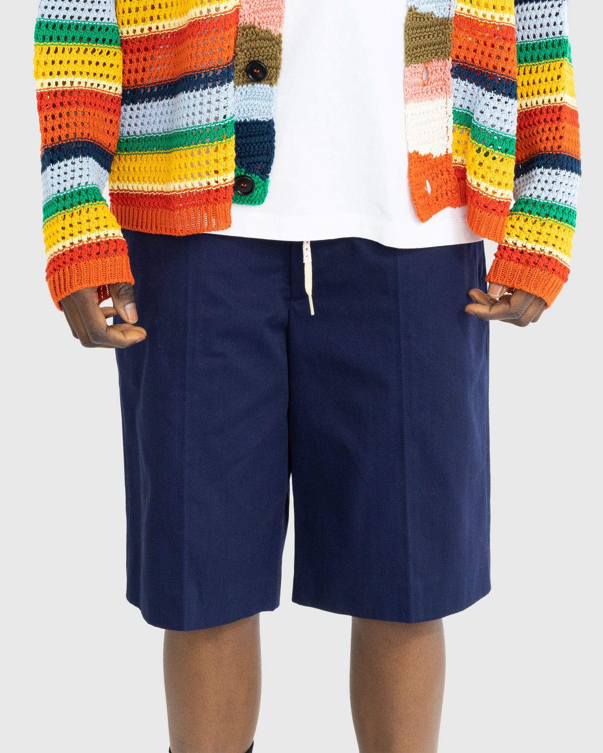 Marni – Drawstring Chino Shorts Ink Blue - Shorts - Blue - Image 2