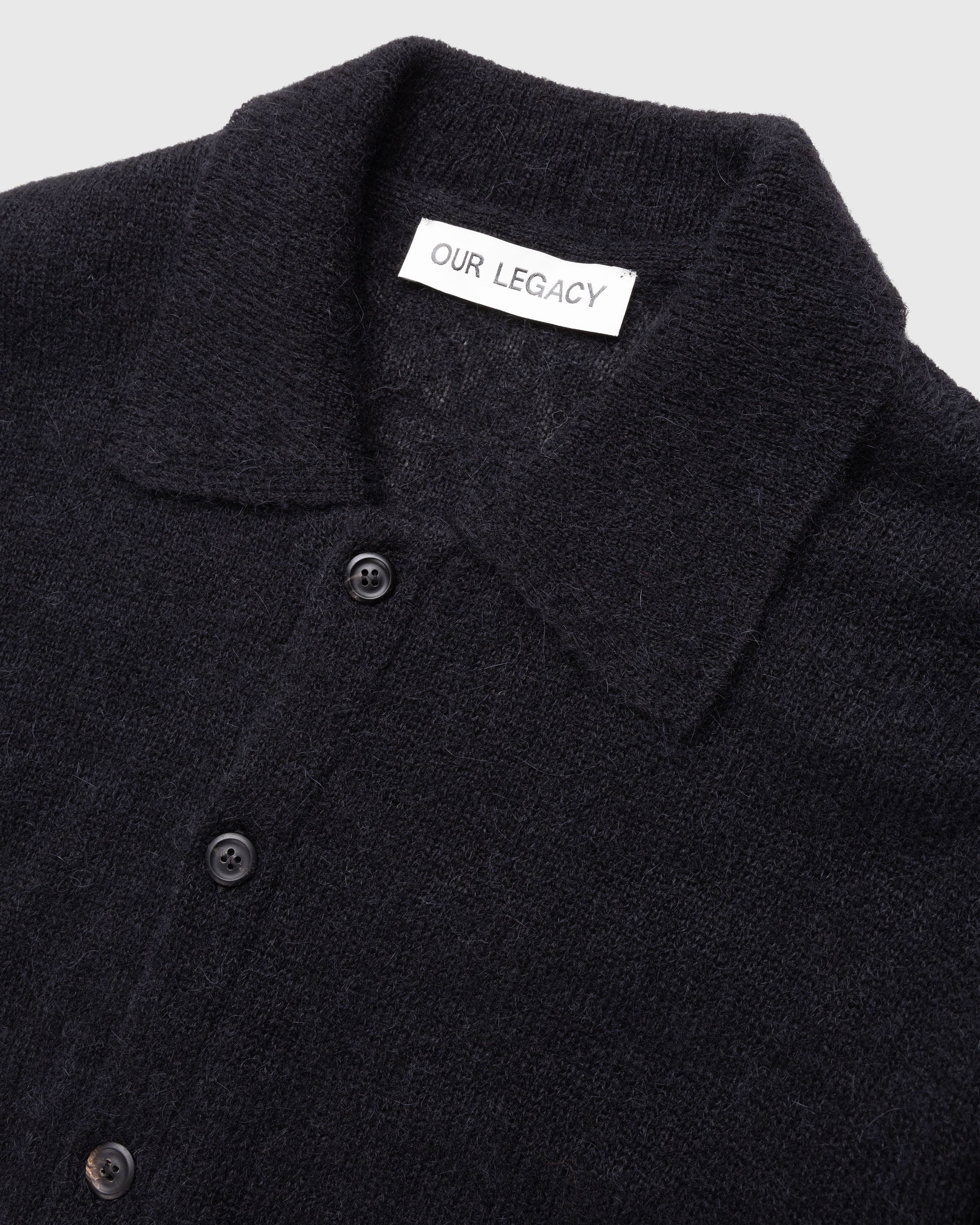 Our Legacy – Evening Polo Black Fuzzy Alpaca - Knitwear - Black - Image 5