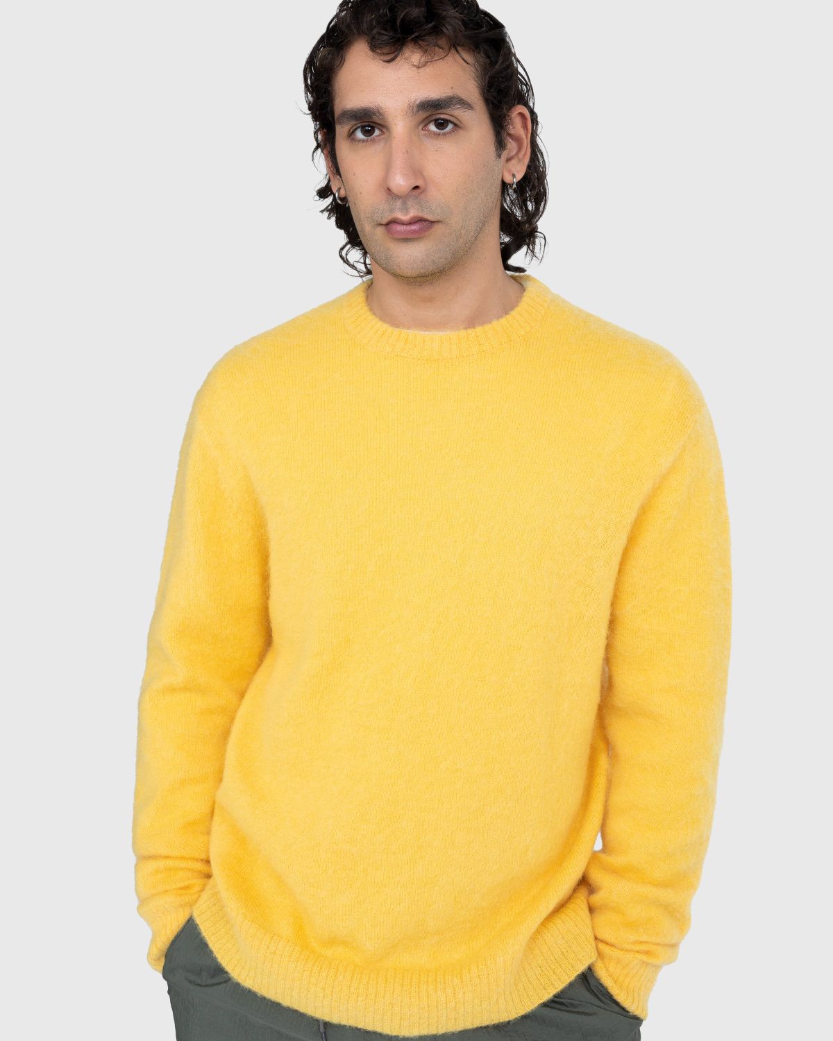 Highsnobiety – Light Alpaca Crew Sweater Yellow - Knitwear - Yellow - Image 5