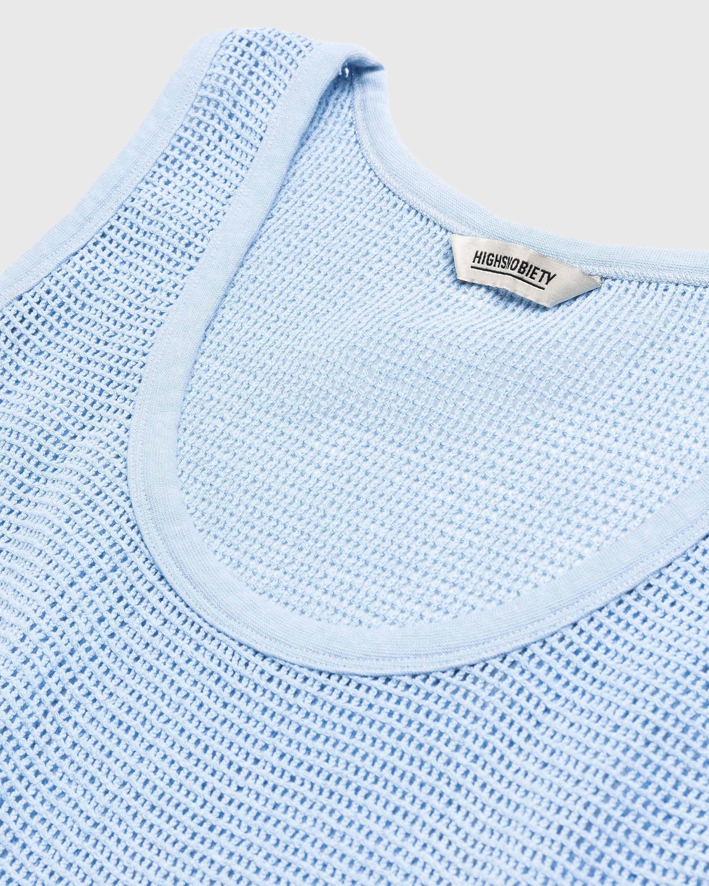 Highsnobiety – Cotton Mesh Knit Tank Top Blue - Tops - Blue - Image 6
