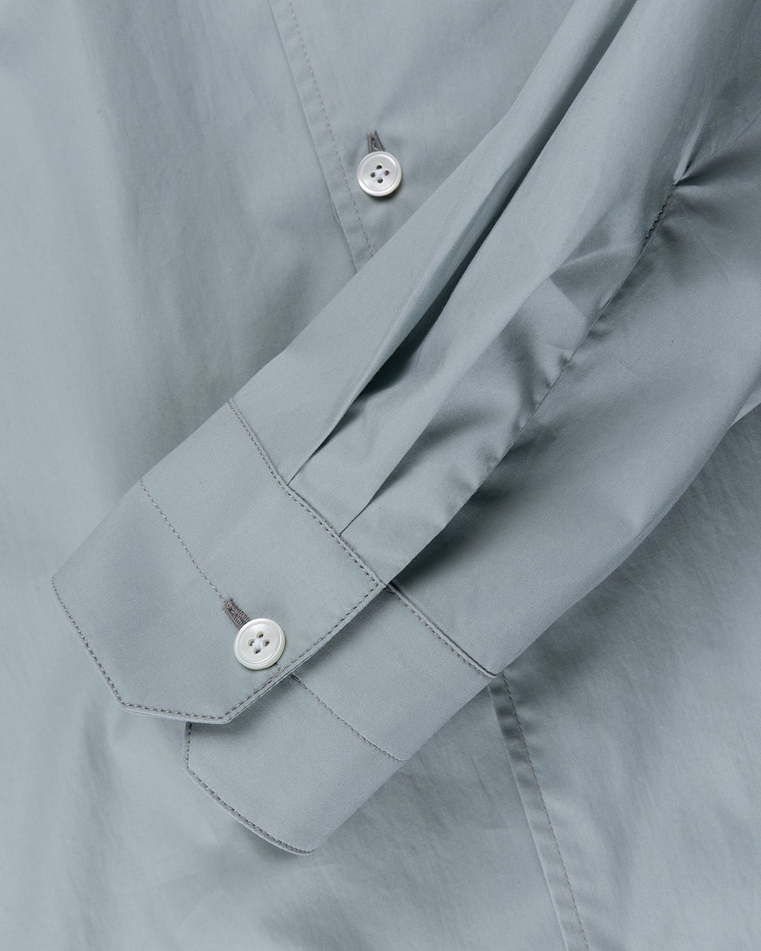 Lemaire – Convertible Collar Long Sleeve Shirt Light Blue - Shirts - White - Image 6