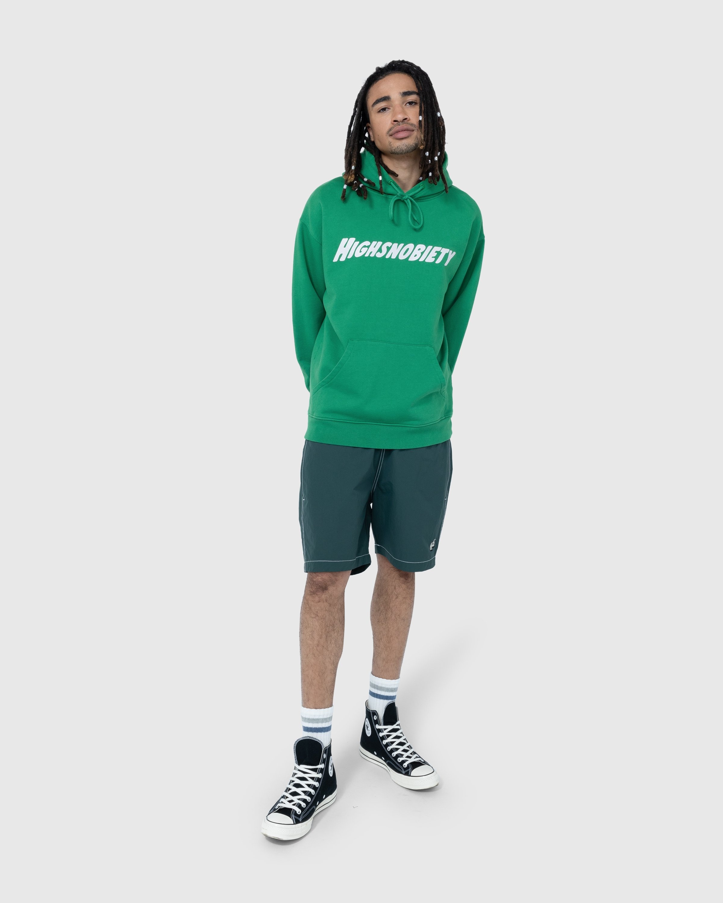 Highsnobiety – Contrast Brushed Nylon Water Shorts Green - Active Shorts - Green - Image 8