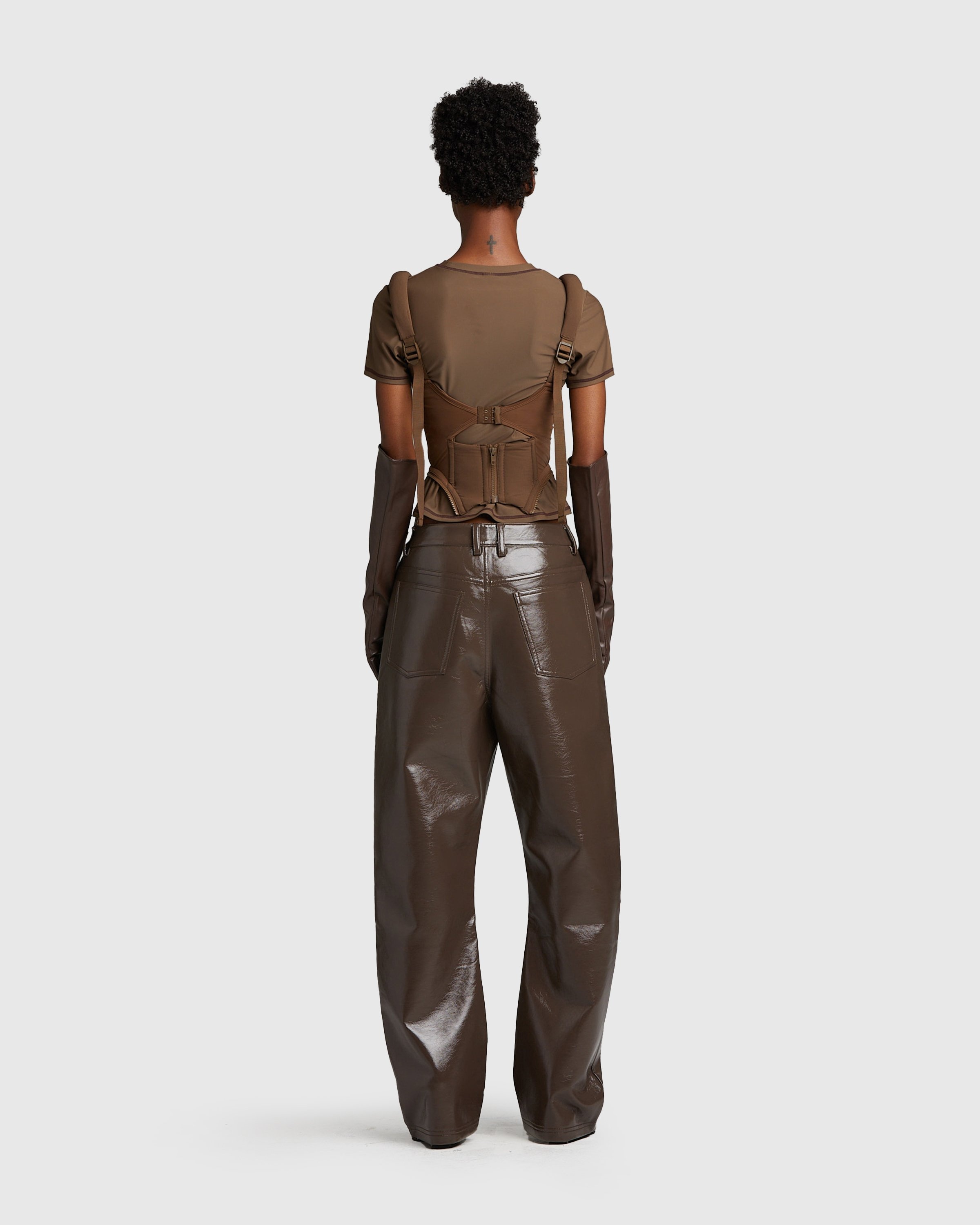 Entire Studios – Pants Brown - Leather Pants - Brown - Image 6