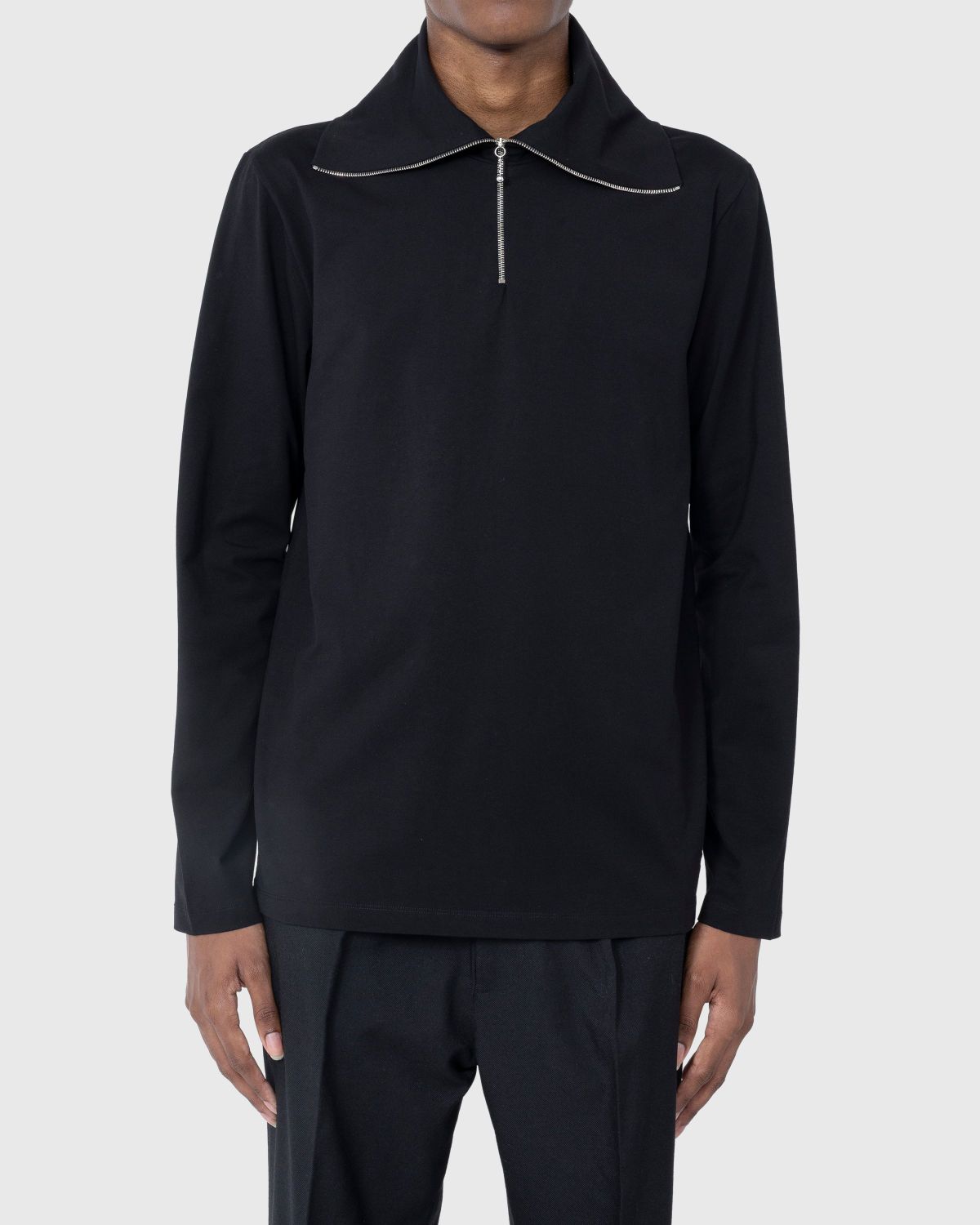 Jil Sander – Zip-Up Longsleeve Black - Longsleeves - Black - Image 2
