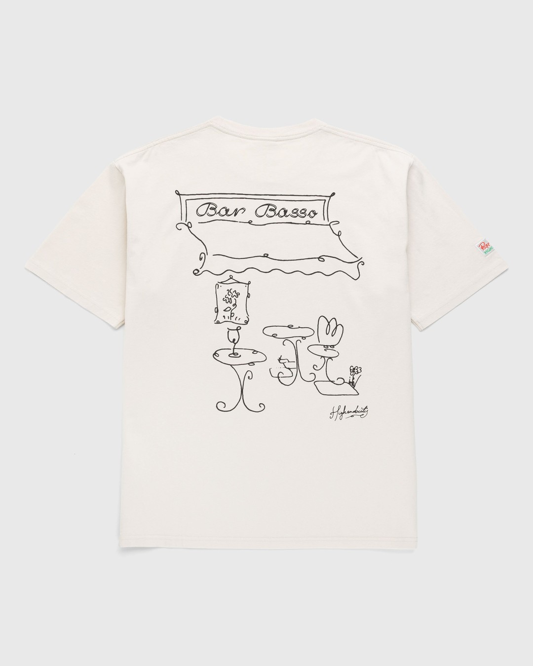 Bar Basso x Highsnobiety – Illustrated Graphic T-Shirt Eggshell - Tops - Beige - Image 1