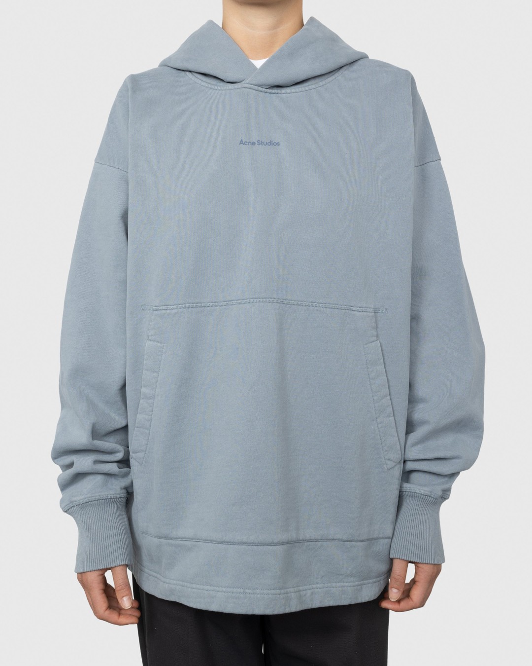 Acne Studios – Organic Cotton Logo Hoodie Steel Grey - Sweats - Grey - Image 2