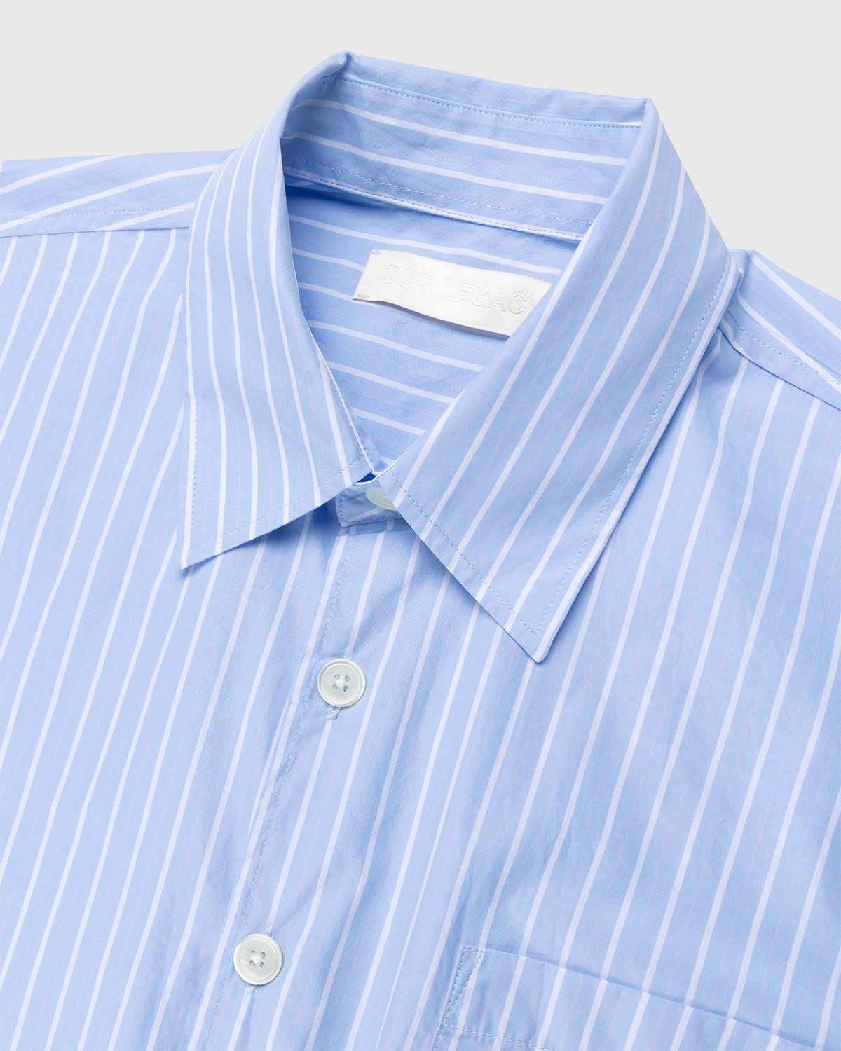 Our Legacy – Borrowed Shirt Blue/Rose Olden Stripe - Shirts - Blue - Image 4