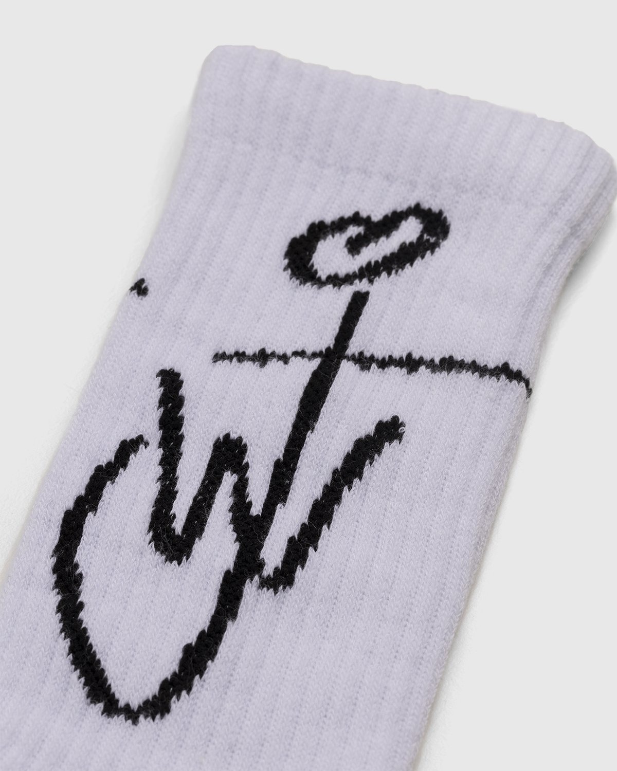 J.W. Anderson – JWA Logo Short Ankle Socks White/Black - Socks - White - Image 3