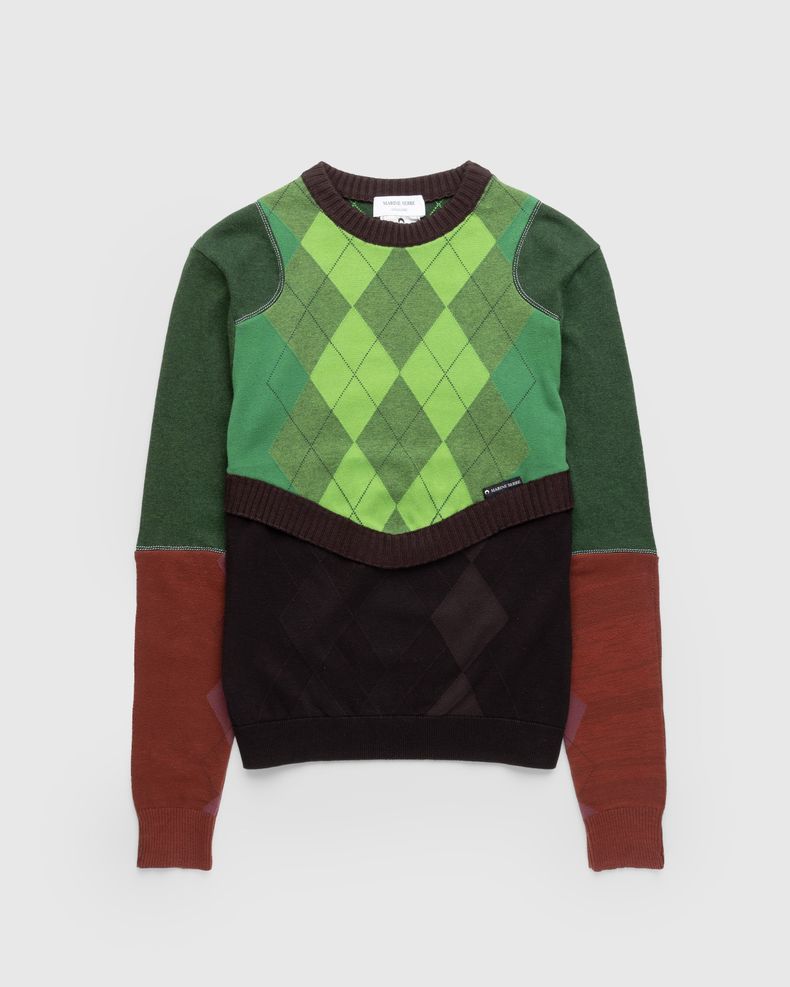 Regenerated Lozenge Knit Crewneck Pullover Multi