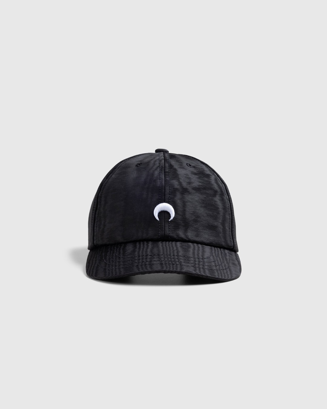 Marine Serre – Embroidered Regenerated Moire Cap Black - Hats - Black - Image 2
