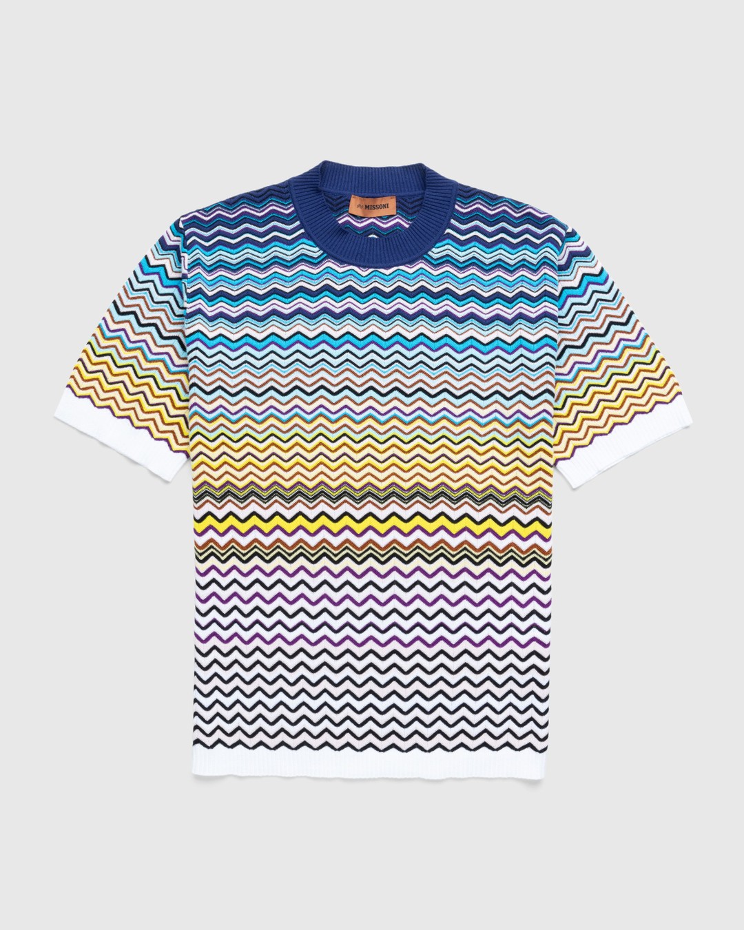 Missoni – Chevron T-Shirt Blue/Black/White - Tops - Black - Image 1