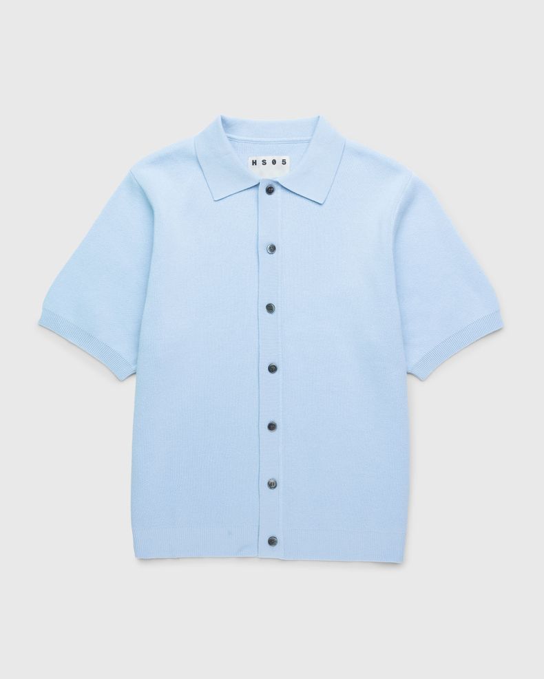 Cotton Knit Shirt Light blue