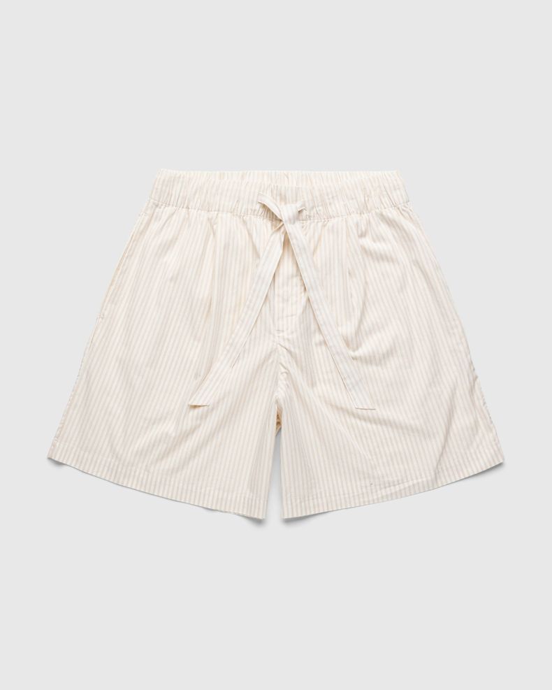 Poplin Pyjama Shorts Wheat Stripes
