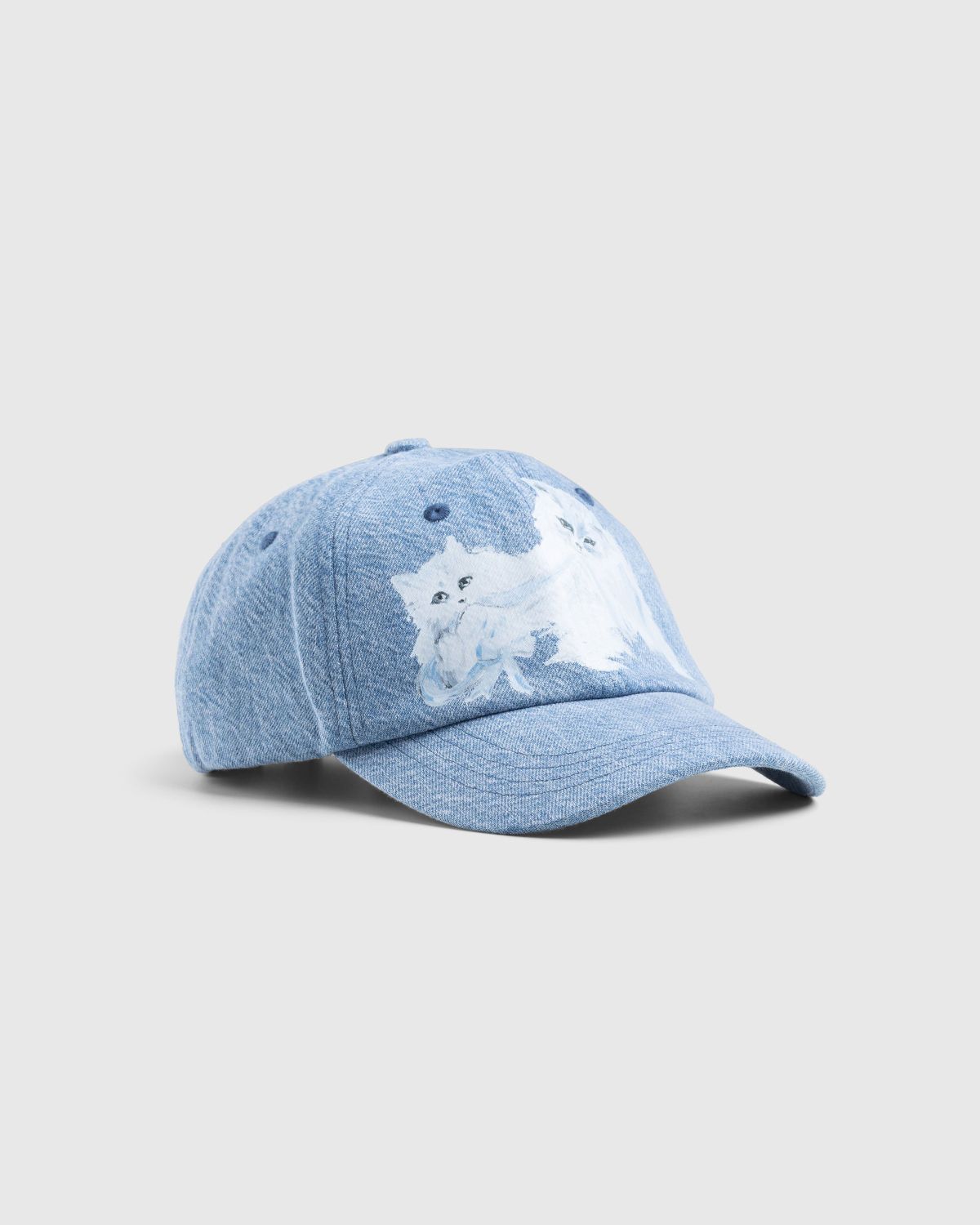 Acne Studios – Cat Print Denim Cap Blue - Hats - Blue - Image 1