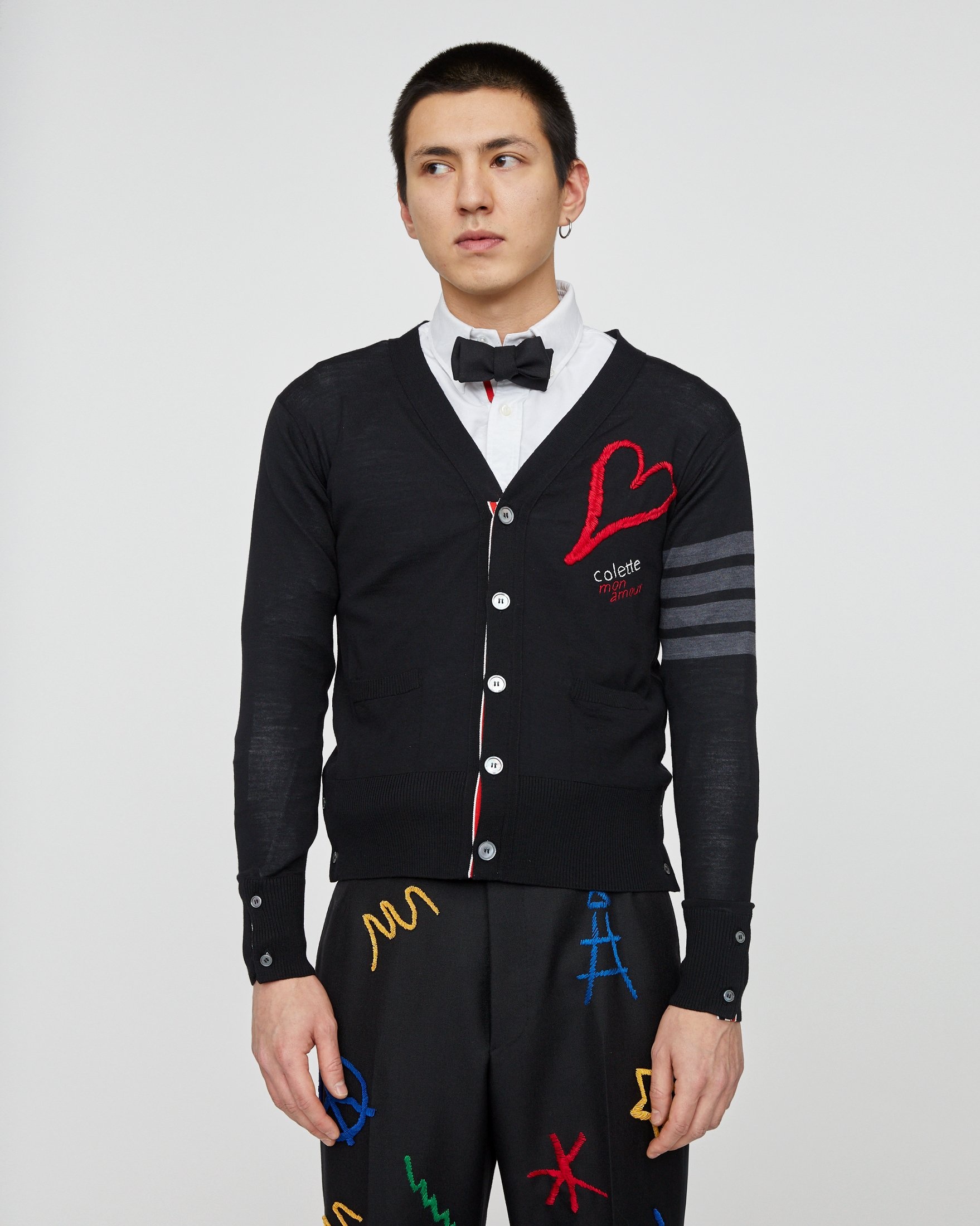 Colette Mon Amour x Thom Browne – Black Embroidered Tux Suit - Suits - Grey - Image 12