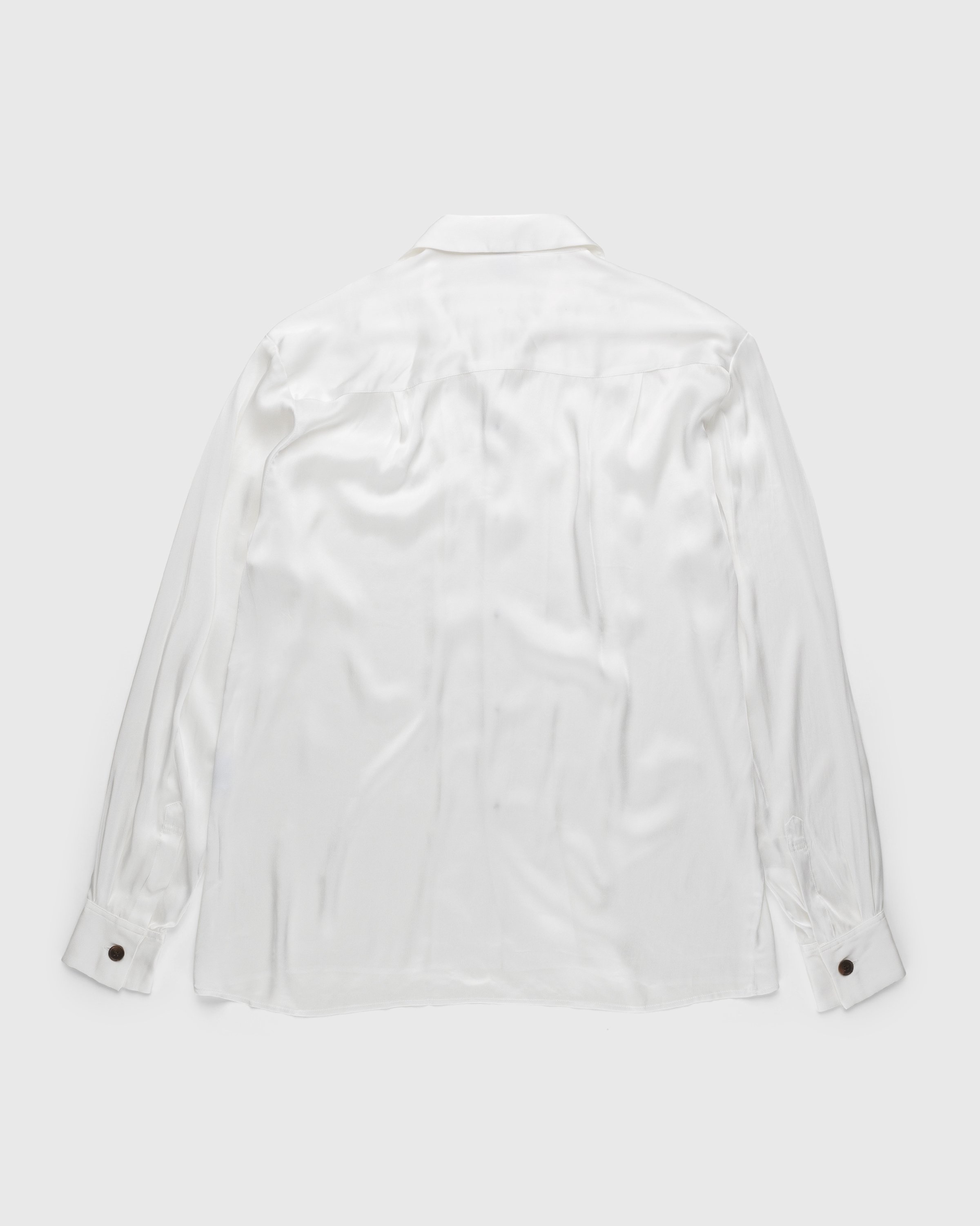 Winnie New York – Silk Pajama Shirt Ivory - Shirts - White - Image 2
