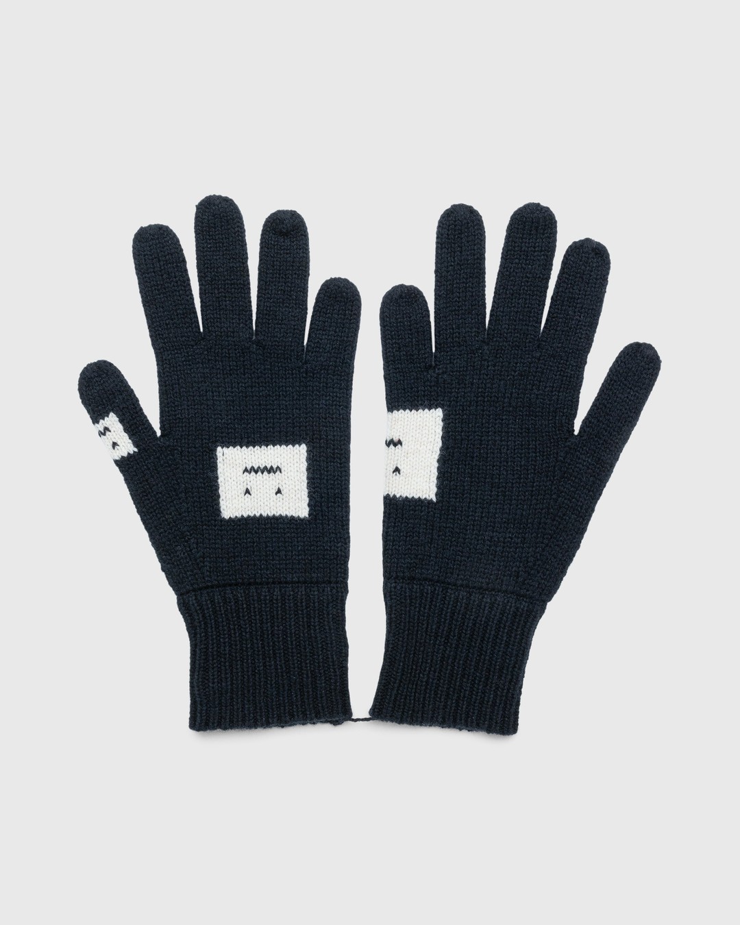 Acne Studios – Knit Gloves Black/Oatmeal Melange - 5-Finger - Black - Image 1