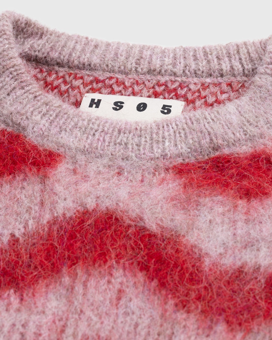 Highsnobiety HS05 – Alpaca Fuzzy Wave Sweater Pale Rose/Red - Knitwear - Multi - Image 6