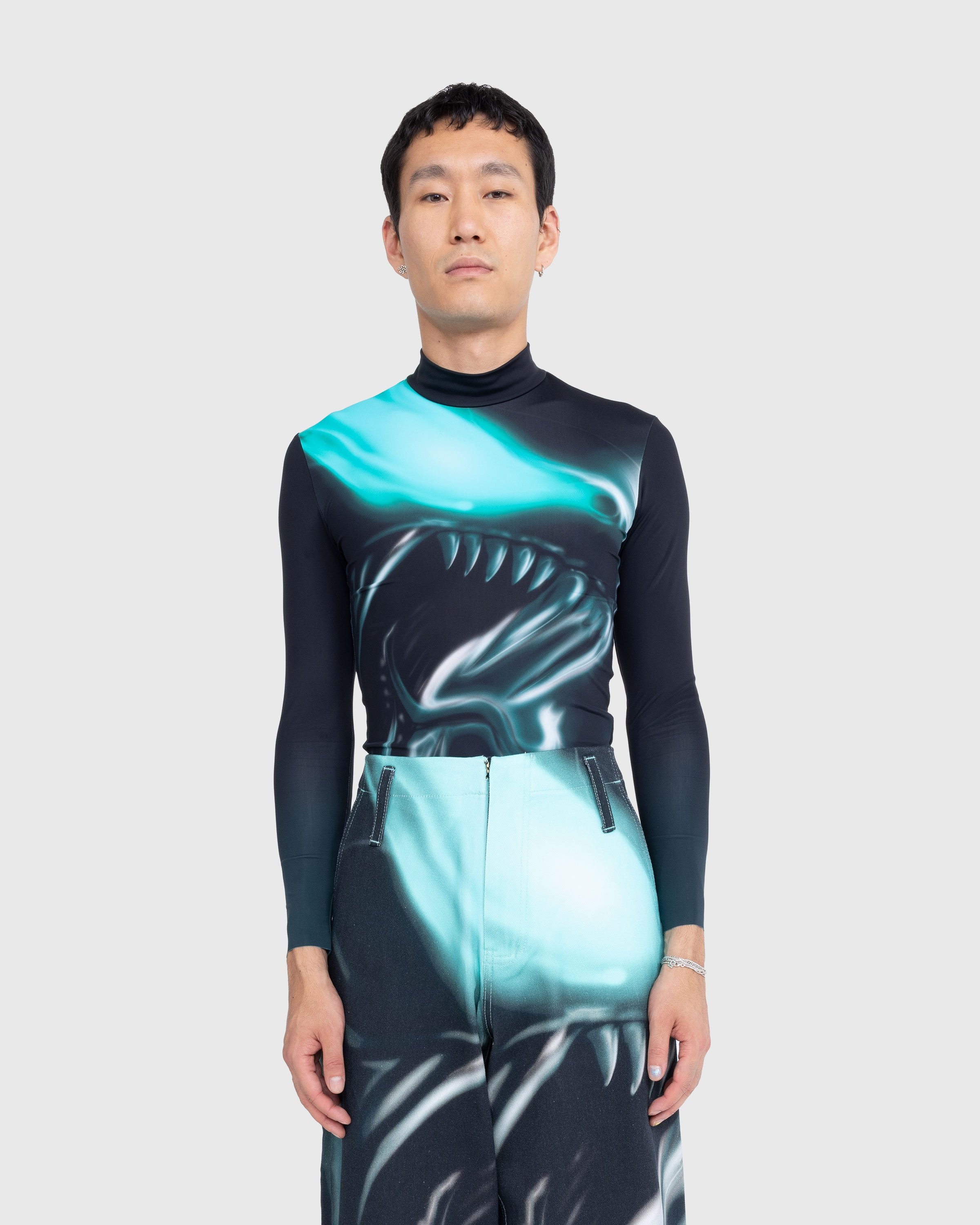 Gerrit Jacob – Printed Jeans Teal/Aqua - Pants - Green - Image 4