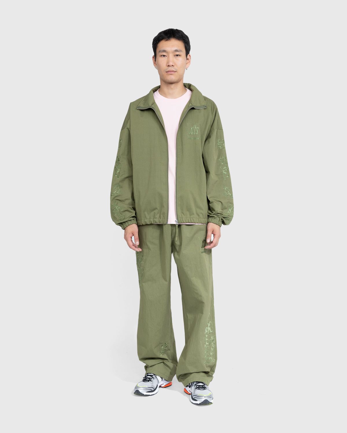 NTS x Highsnobiety – Brushed Nylon Track Jacket Green - Outerwear - Green - Image 4