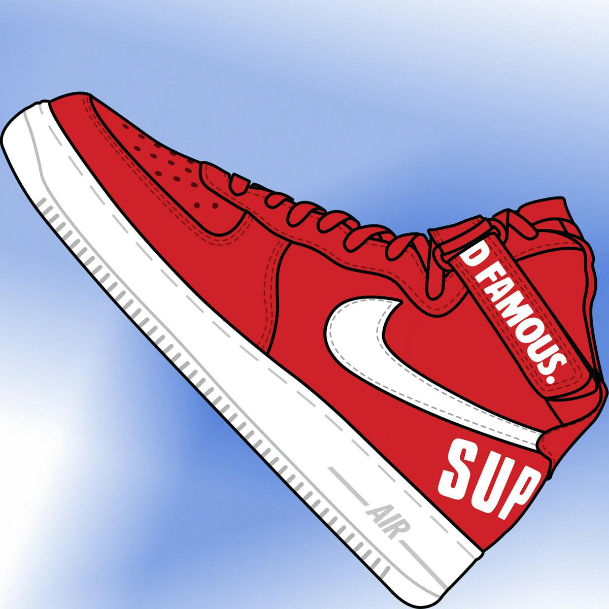 air force 1 high supreme world famous red