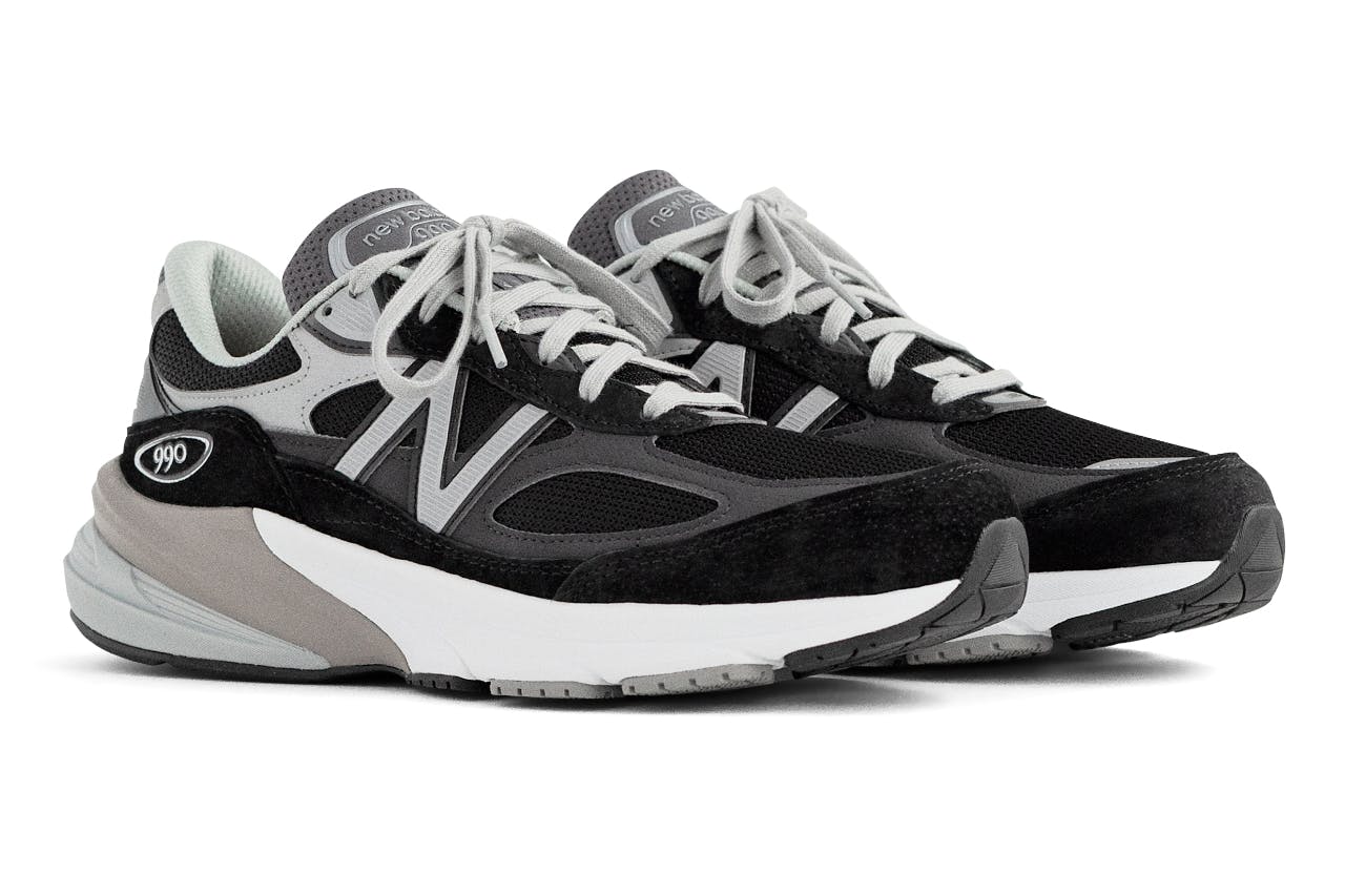 New Balance 990v6 Wide Men Running Sneakers Black/Grey main image 1