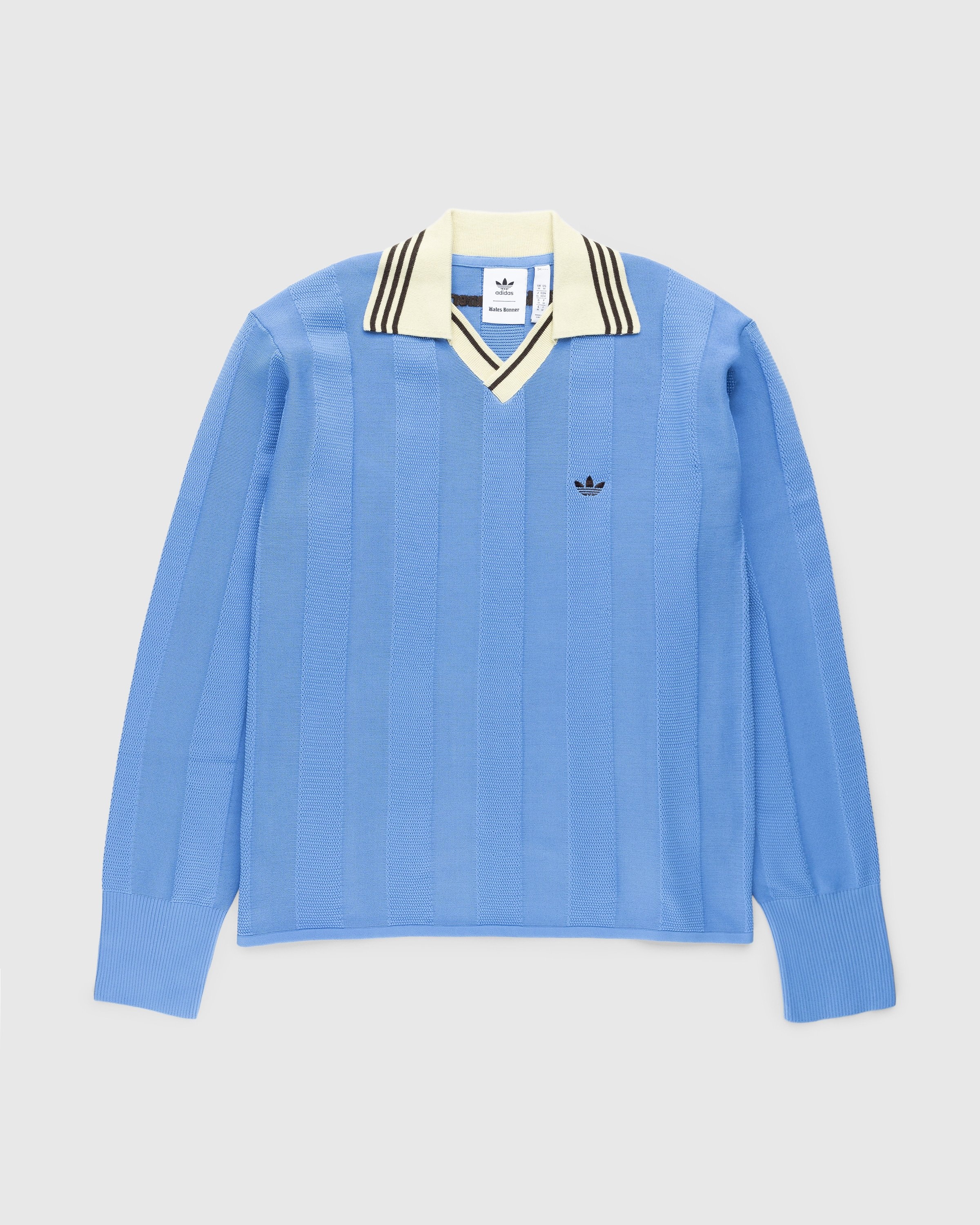 Adidas x Wales Bonner – Knit Football Long-Sleeve Lucky Blue - Longsleeves - Blue - Image 1