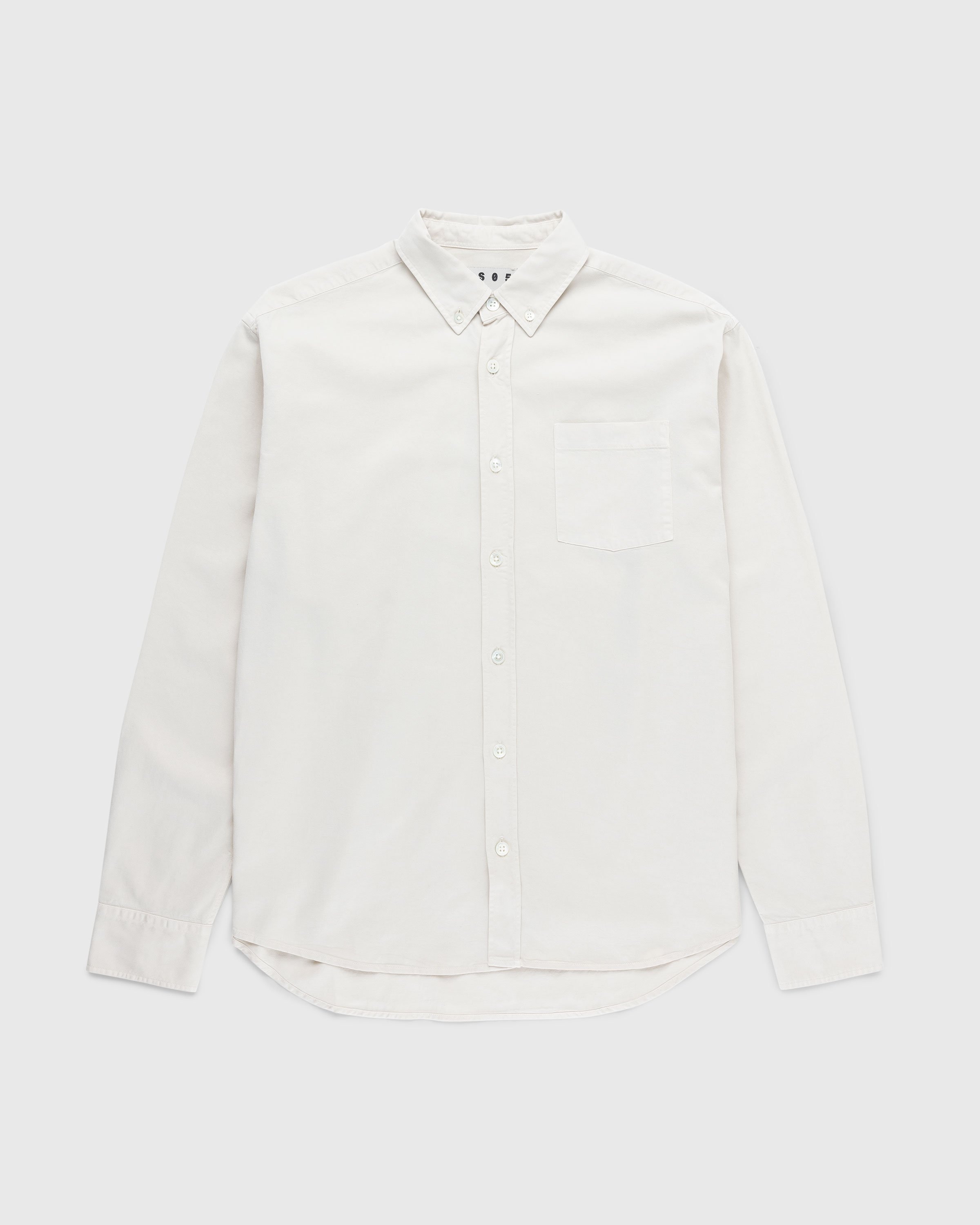 Highsnobiety HS05 – Garment-Dyed Peach Long-Sleeve Shirt Grey - Shirts - Grey - Image 1