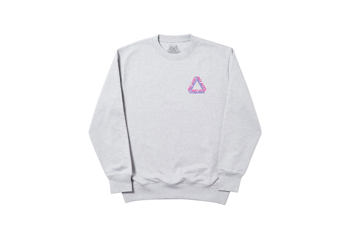 Palace 2019 Autumn Crew Split P 3 grey marl front 14728 1