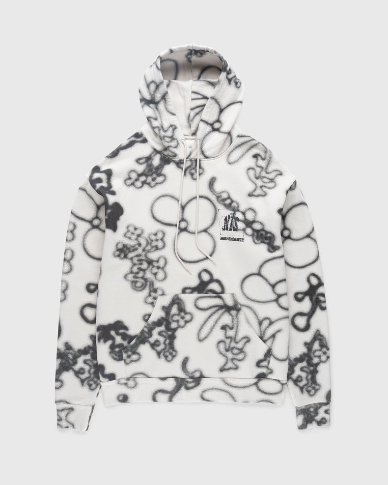 Fleece Flower Hoodie Ivory/Black