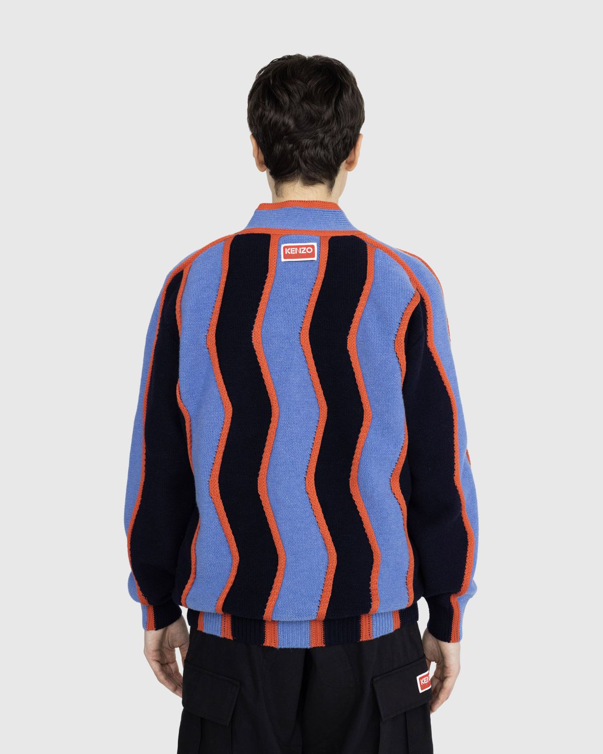 Kenzo – Wavy Stripe Cardigan - Knitwear - Blue - Image 4