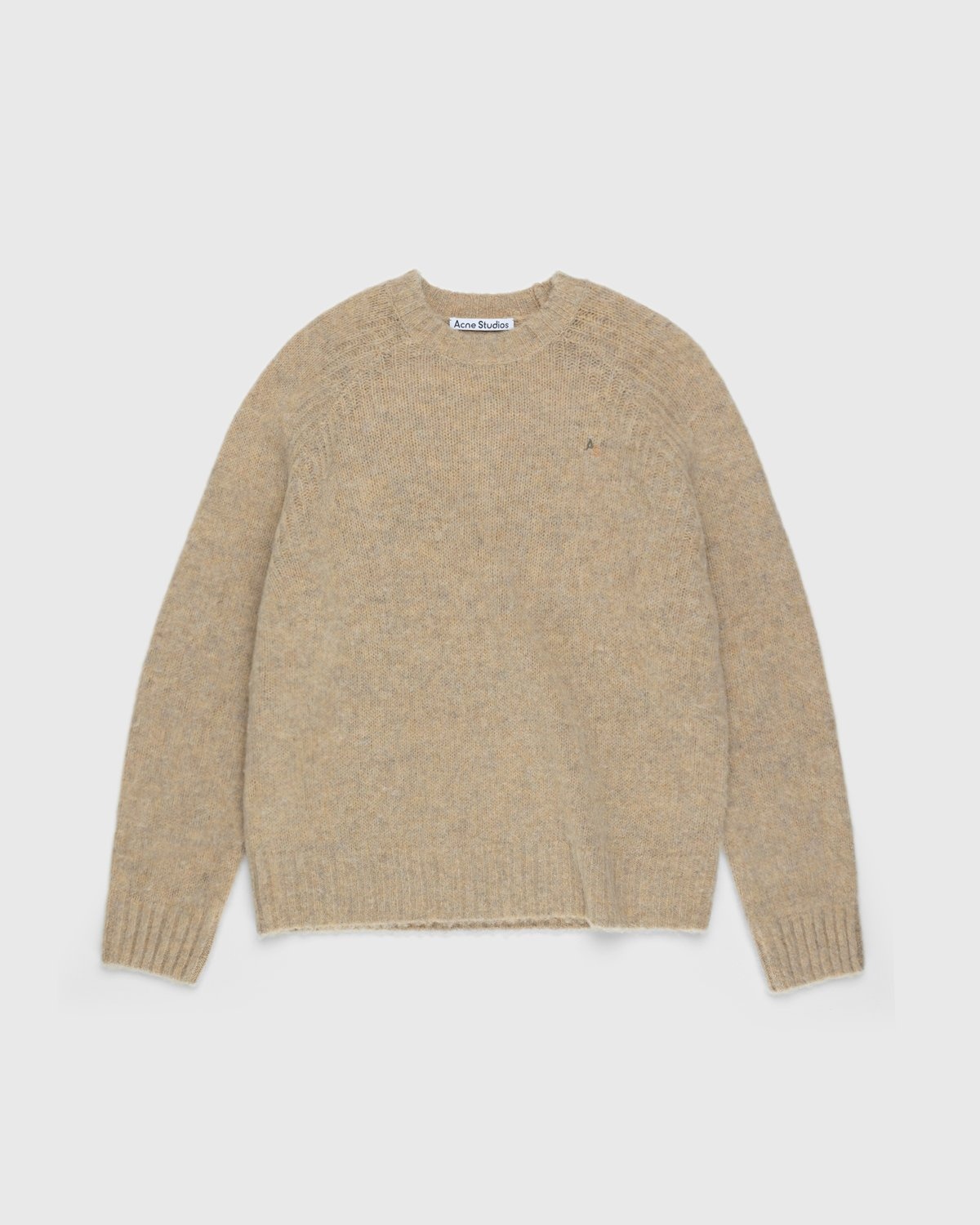 Acne Studios – Brushed Wool Crewneck Sweater Toffee Brown - Crewnecks - Brown - Image 1