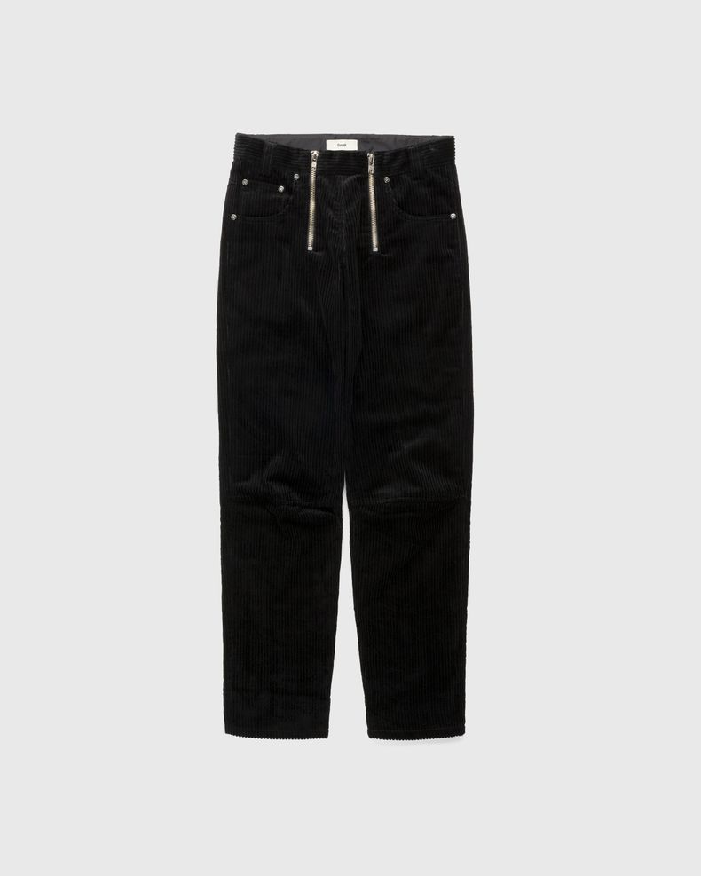 GmbH – Bekir Cargo Trousers With Double Zips Black Corduroy