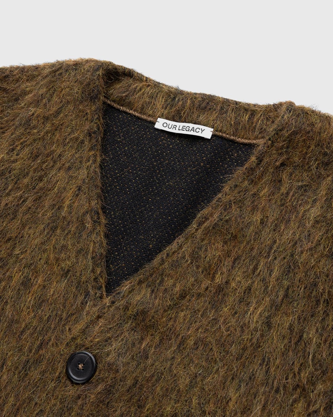 Our Legacy – Cardigan Olive Melange Mohair | Highsnobiety Shop